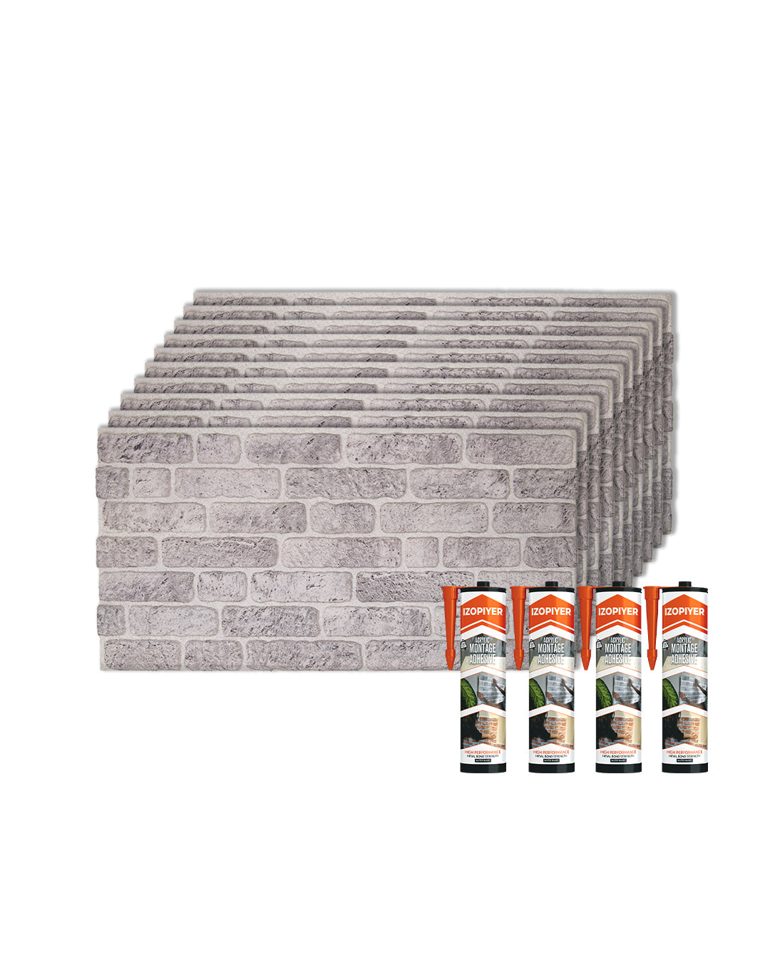 White Grey SL-1702 3D Decorative Wall Panels, Stone Effect