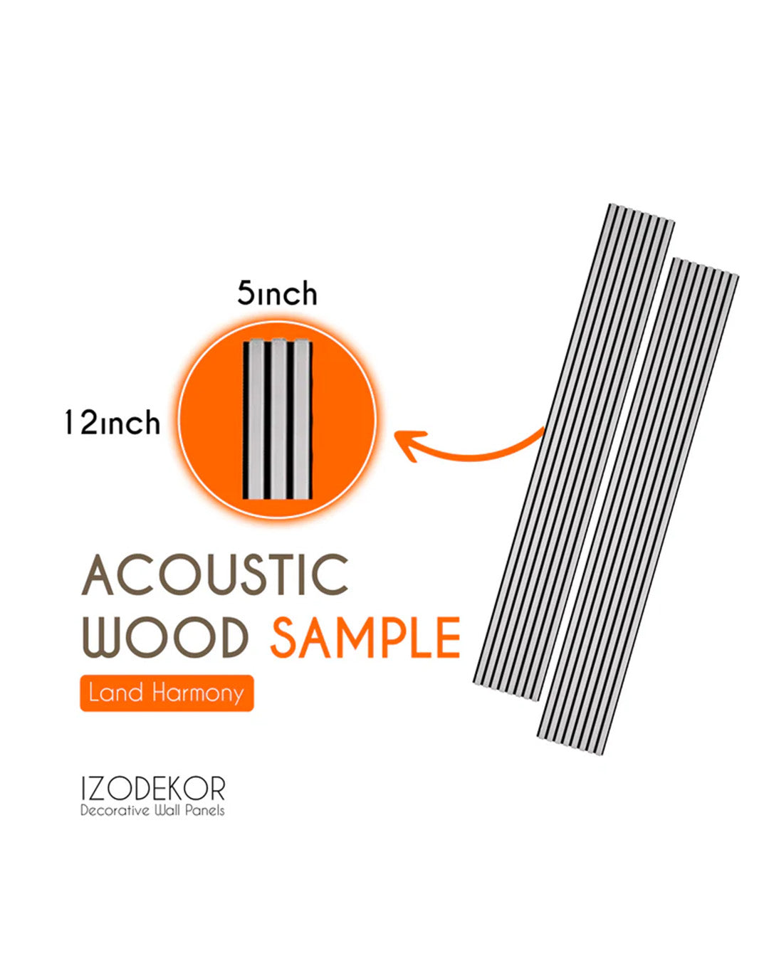 Travel To Mountains Wood-T66 | Product Sample 5"x12" Acoustic Wood Wall Panels