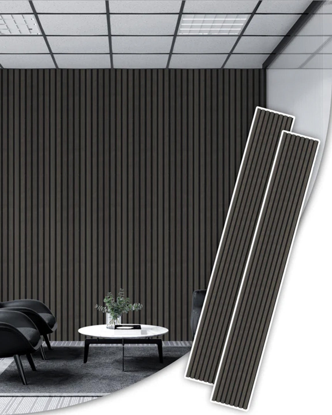 Black Leaf Harmony Wood-T74 Acoustic Wood Wall Panels