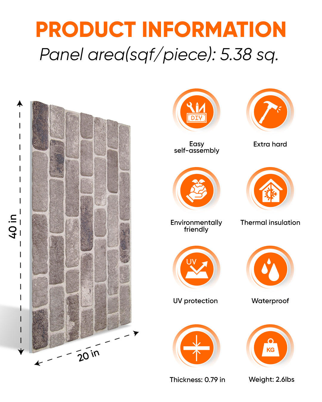 Path Of Gray SL-1926 3D Decorative Wall Panels, Stone Effect