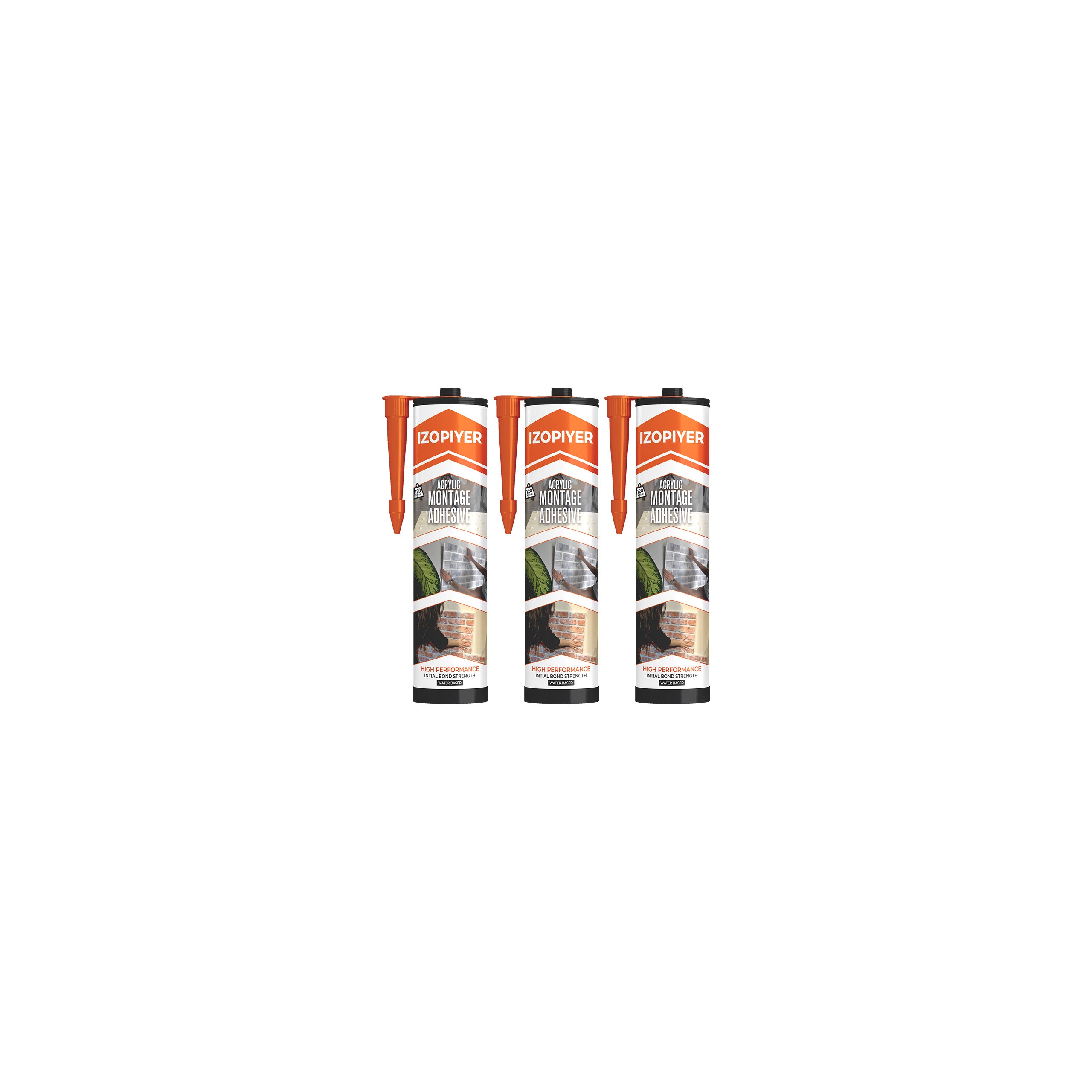 IZODEKOR Construction Adhesive - High-Strength Acrylic Adhesive Sealant for Wall Panels, Wood, Tile, Glass, and More | Instant Grab Formula for DIY & Construction Projects