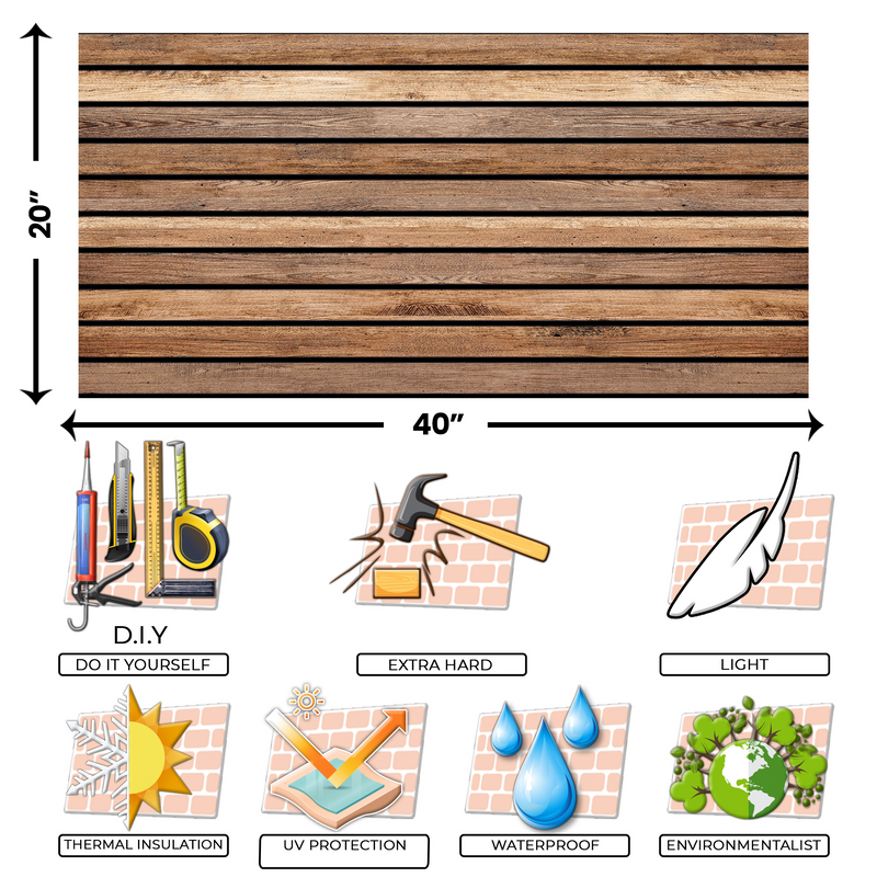 Dark Wood AP-02 3D Wood Effect Wall Panels 5Pieces