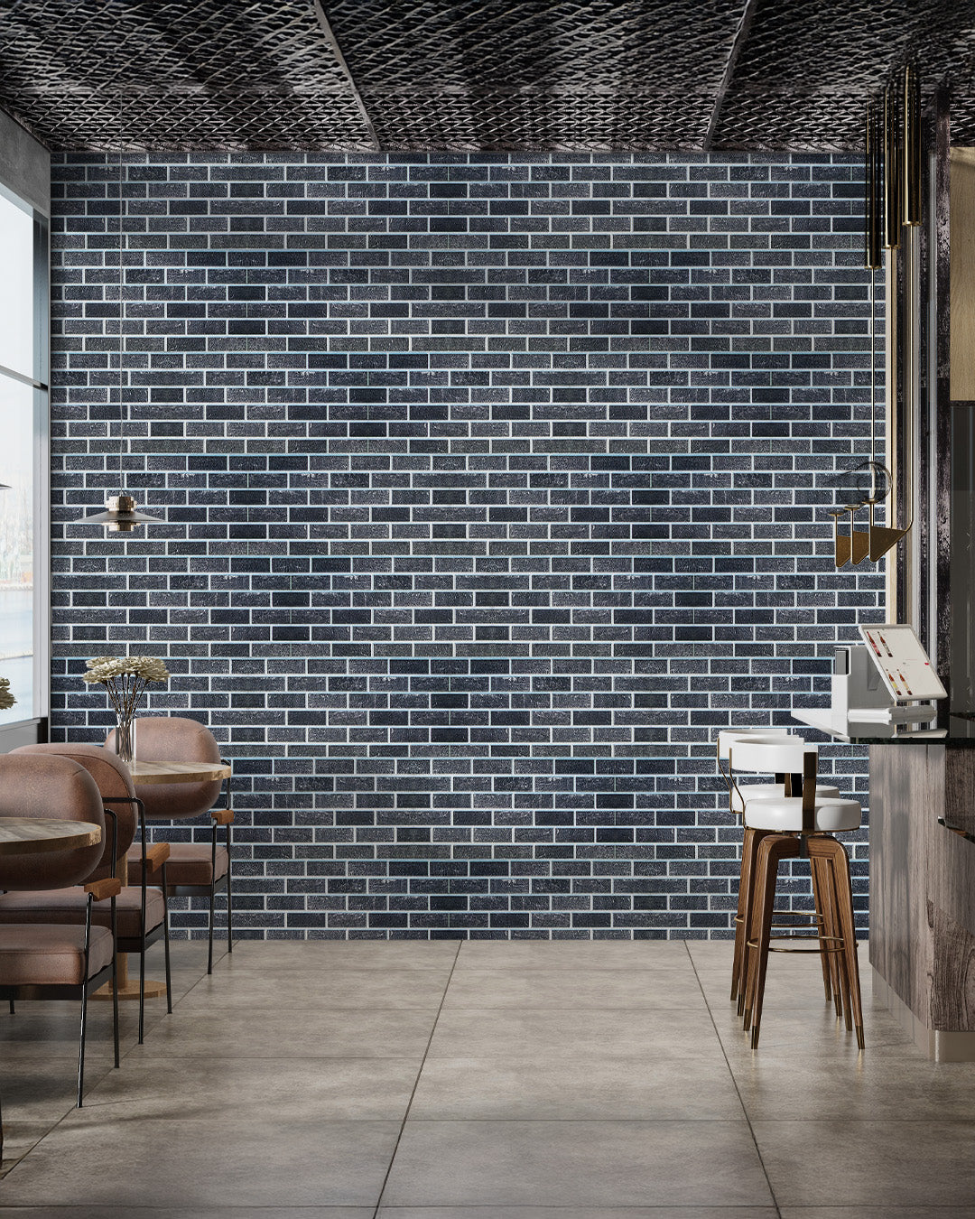 Ash Smoke T-1905 3D Decorative Wall Panels, Brick Effect