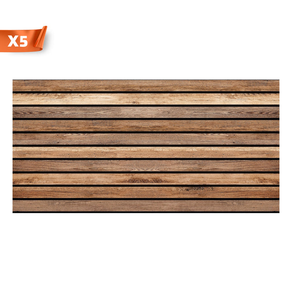 Dark Wood AP-02 3D Wood Effect Wall Panels 5Pieces