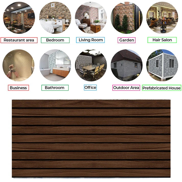 Library Faux Wood AL-208 3D Acoustic Wall Panels (3 Pieces)