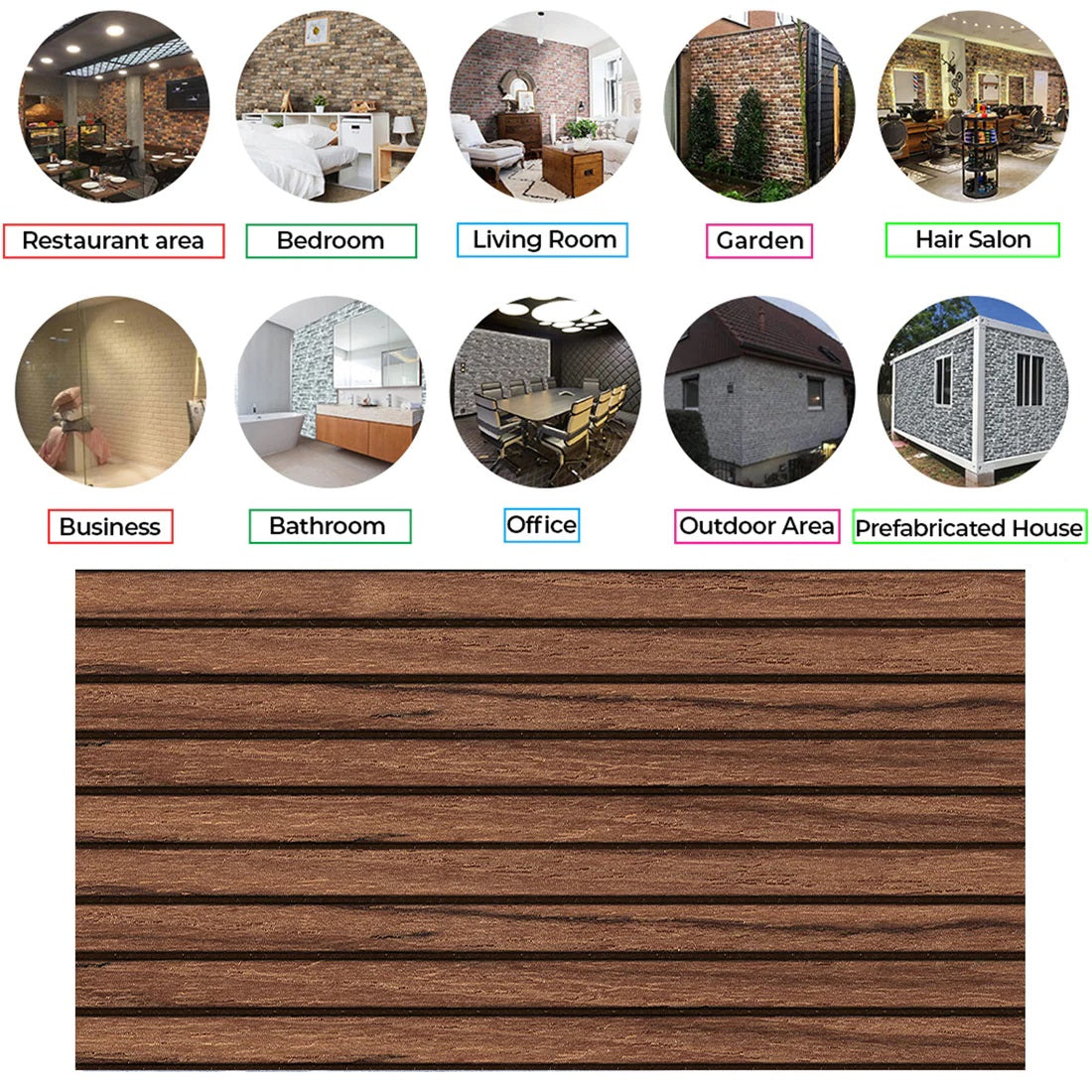 Wisdom Faux Wood AL-104 3D Acoustic Wall Panels (3 Pieces)