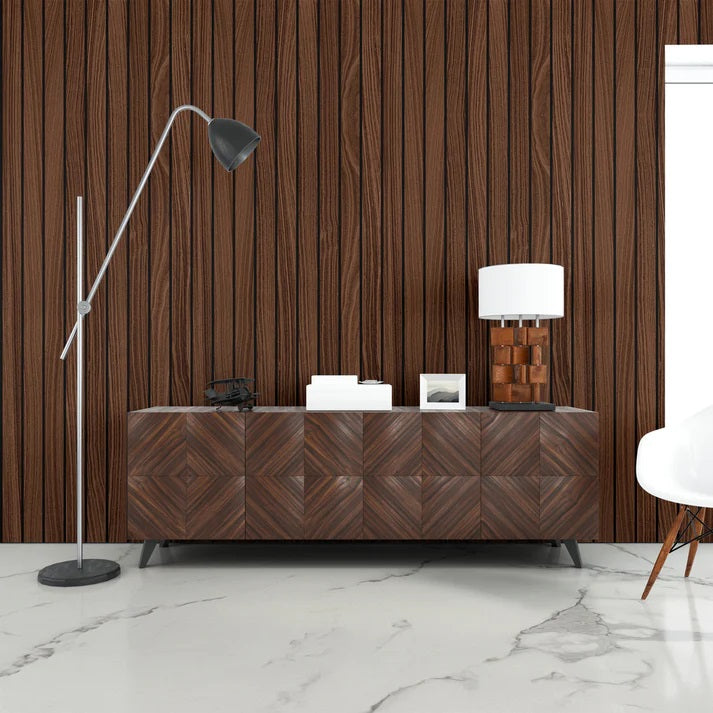 Library Faux Wood AL-208 3D Acoustic Wall Panels (3 Pieces)