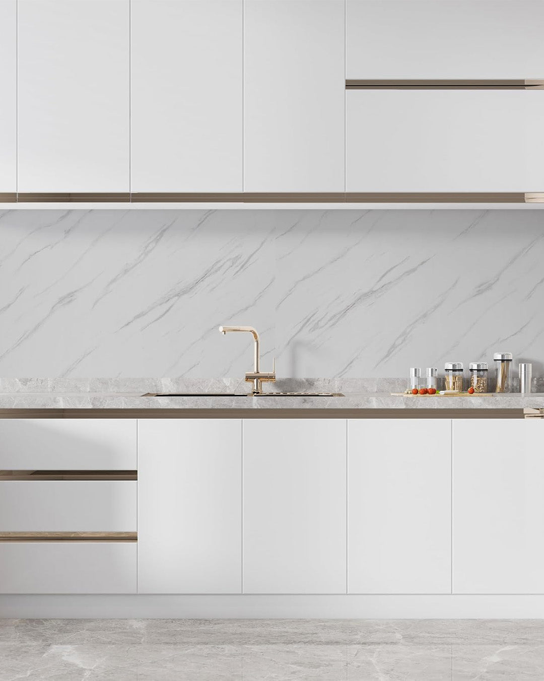 Ice Berg Grey Marble Look Wallpanels (24in x 48in)