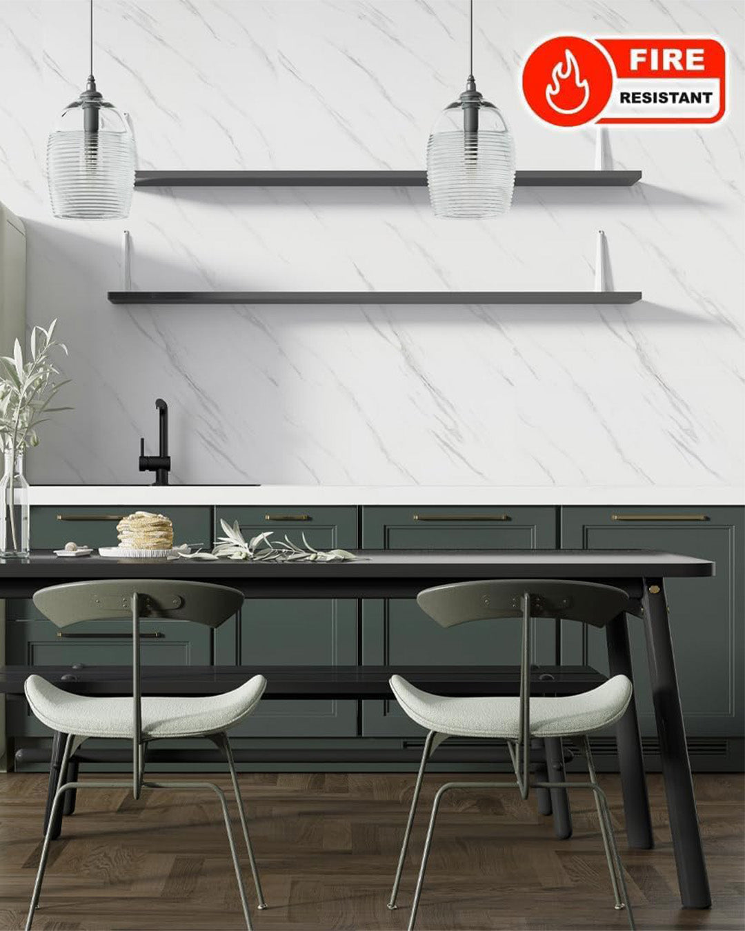 Ice Berg Grey Marble Look Wallpanels (24in x 48in)
