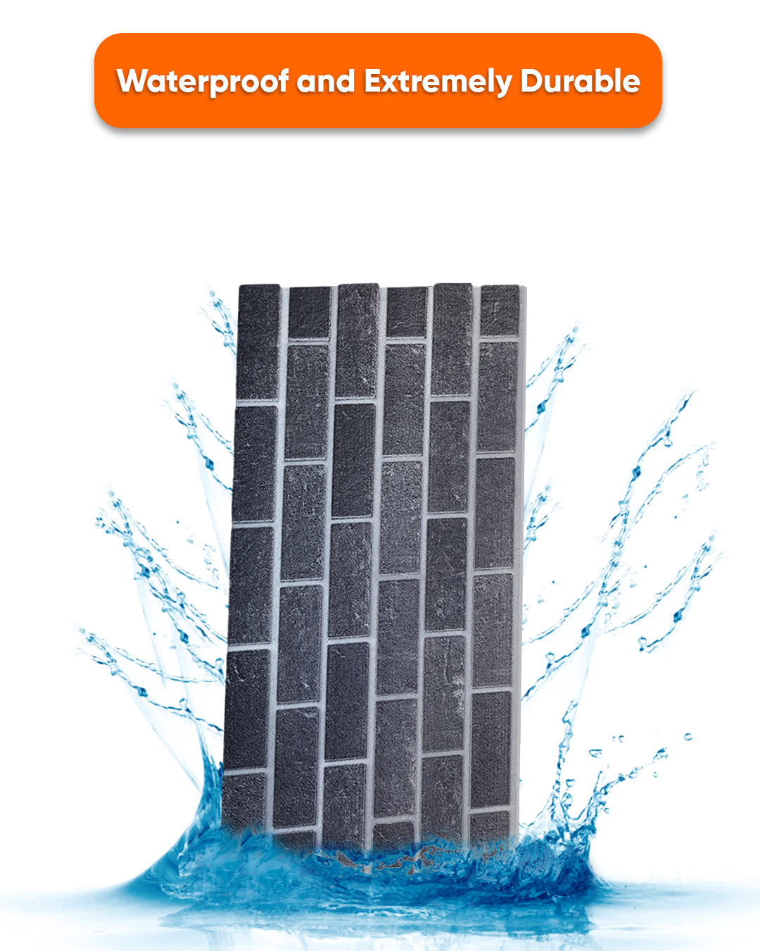 Ash Smoke T-1905 3D Decorative Wall Panels, Brick Effect