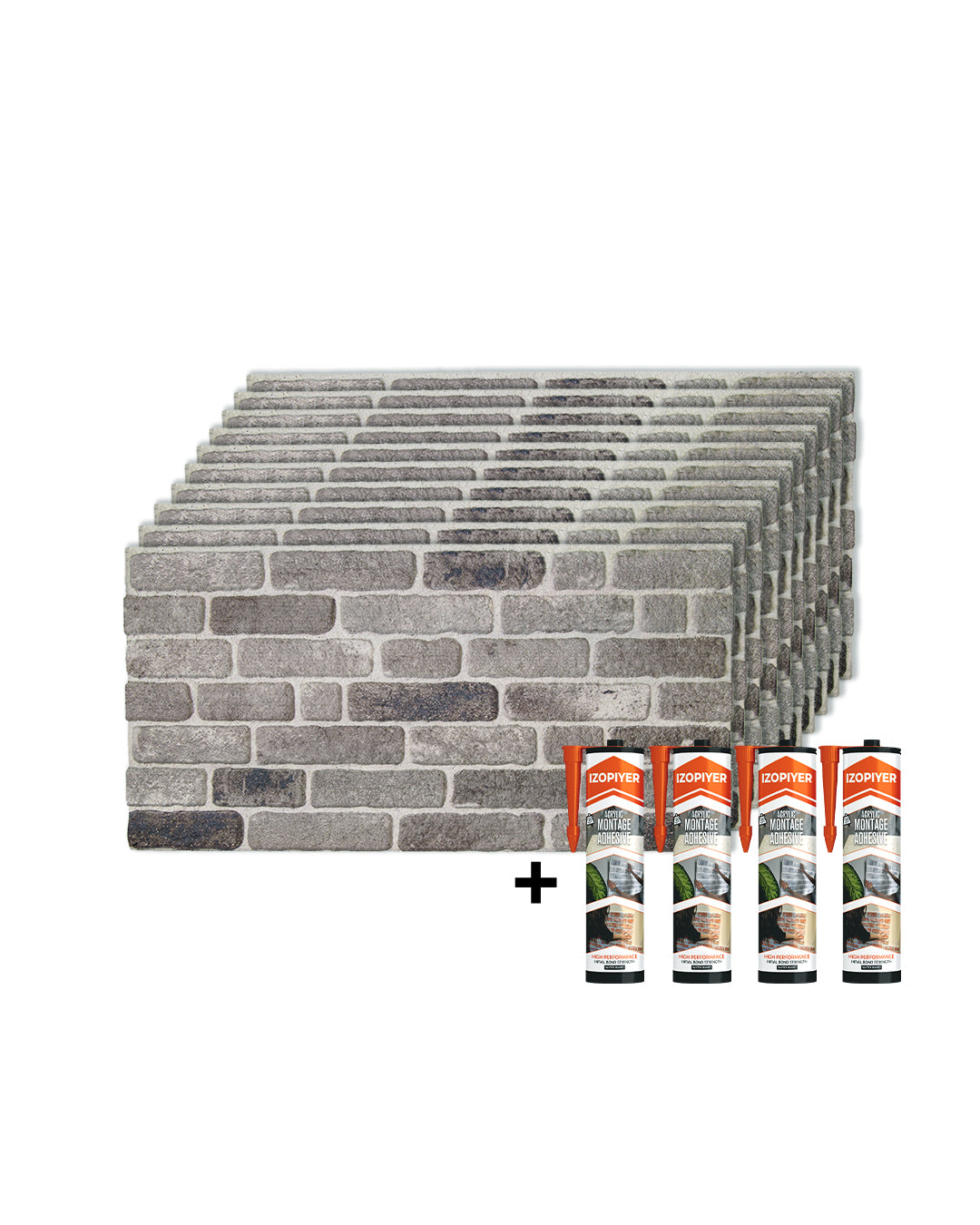 Path Of Gray SL-1926 | 3D Brick Effect Decorative Wall Panels, 20x40in | 3/10/20 Panel Options