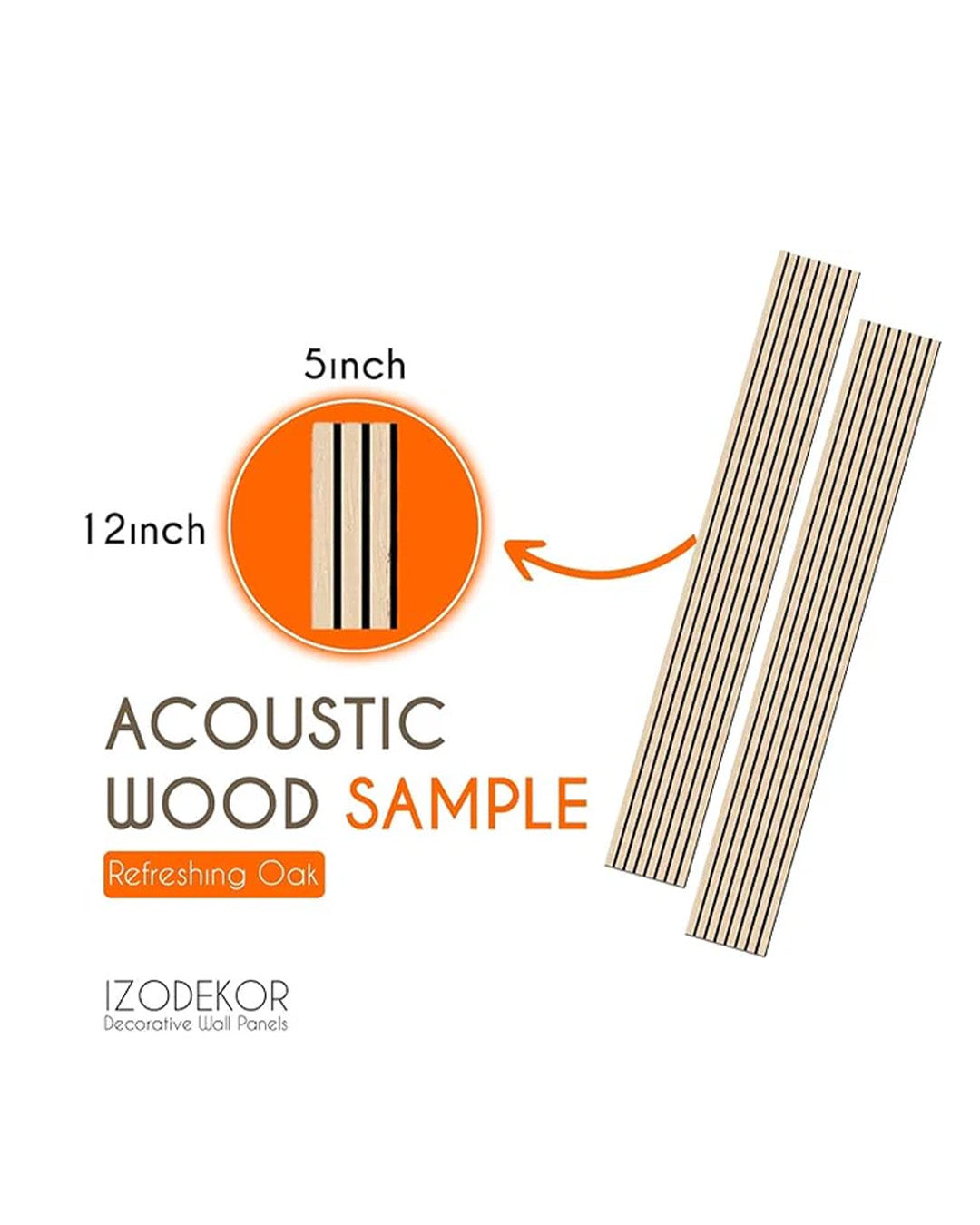 Refreshing Oak Harmony Wood-T55 | Product Sample 5"x12" Acoustic Wood Wall Panels