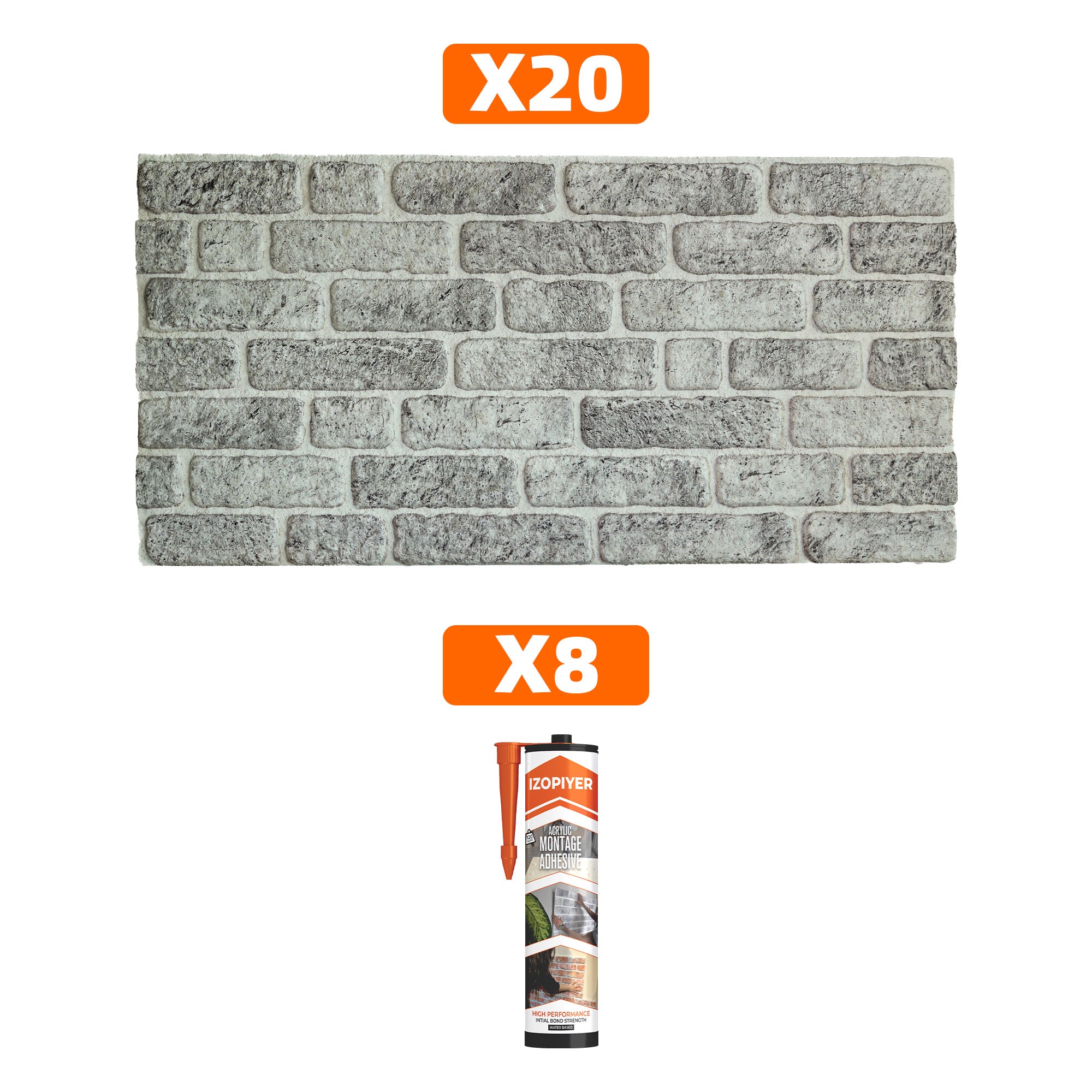 White Grey Slim L-1702 3D Decorative Wall Panels
