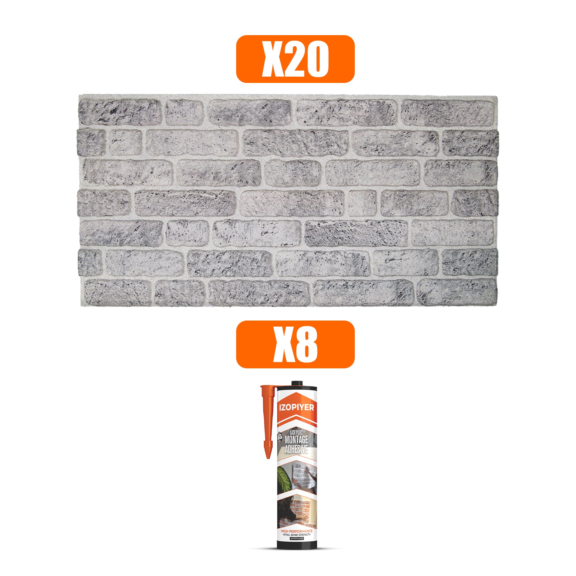 White Grey Slim L-1702 3D Decorative Wall Panels