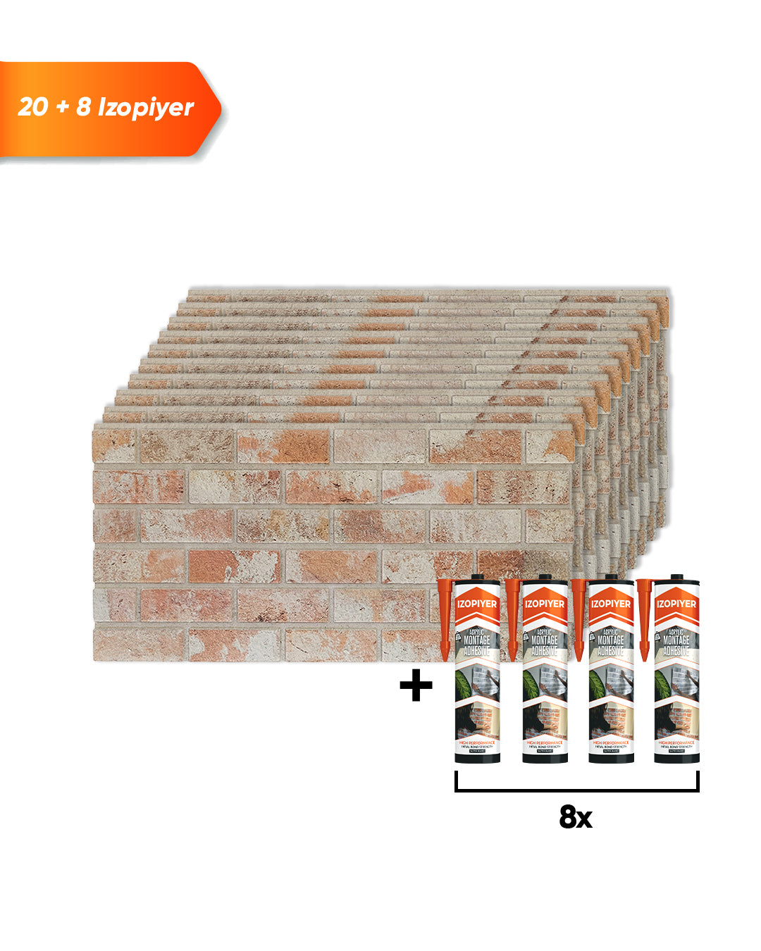Stone House T-1913 | 3D Brick Effect Decorative Wall Panels, 20x40in | 3/10/20 Panel Options