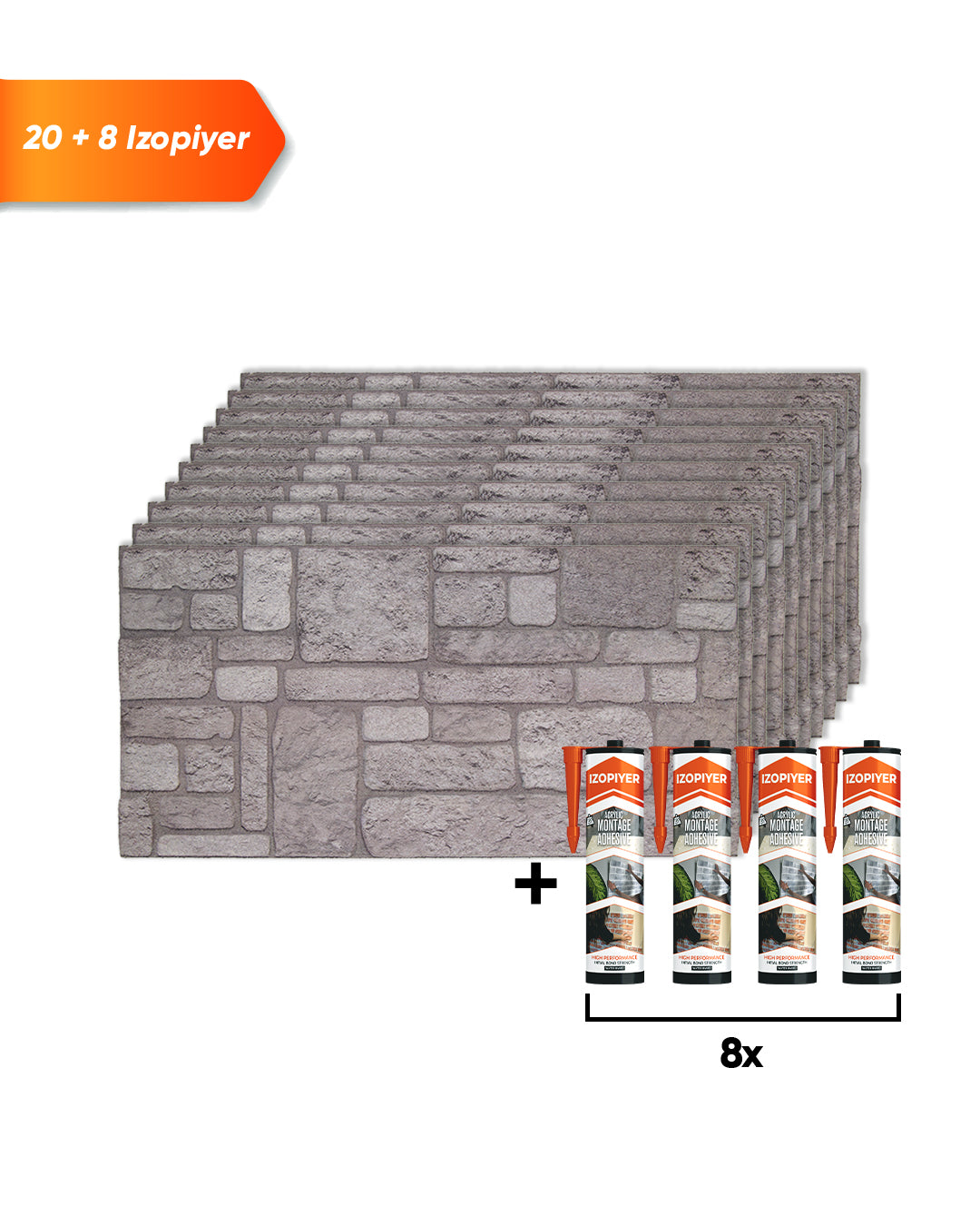 Backyard K-04 | 3D Stone Effect Decorative Wall Panels, 20x40in | 3/10/20 Panel Options