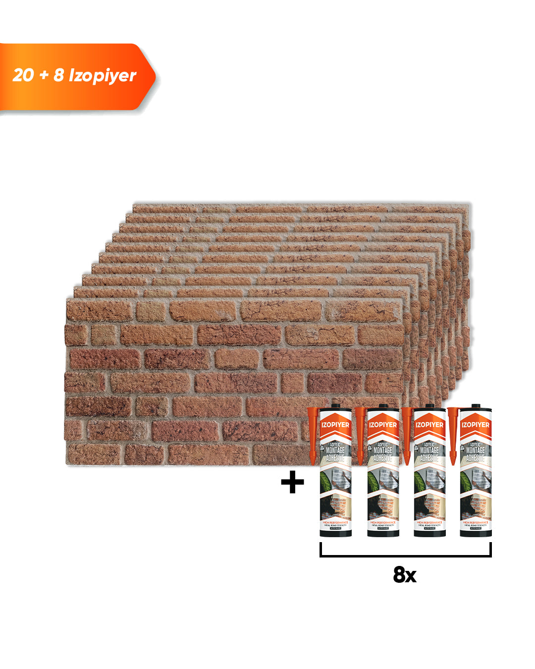 Telegraph Road SL-1812 | 3D Brick Effect Decorative Wall Panels, 20x40in | 3/10/20 Panel Options