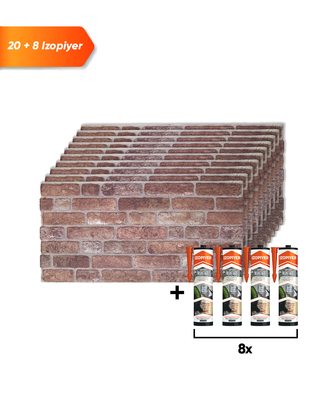 Old Castle SL-1907 | 3D Brick Effect Decorative Wall Panels, 20x40in | 3/10/20 Panel Options