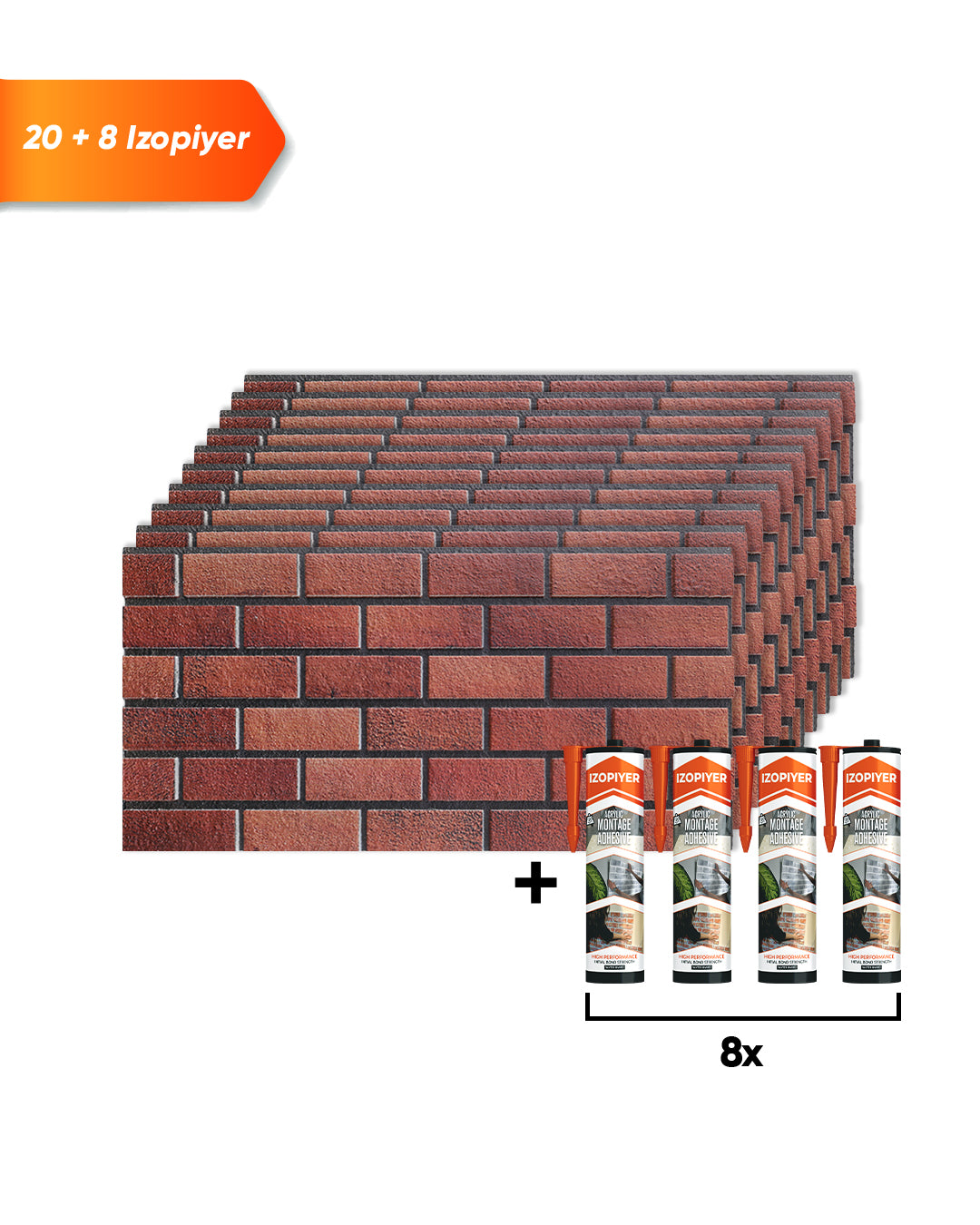 Oldbury T-1705 | 3D Brick Effect Decorative Wall Panels, 20x40in | 3/10/20 Panel Options