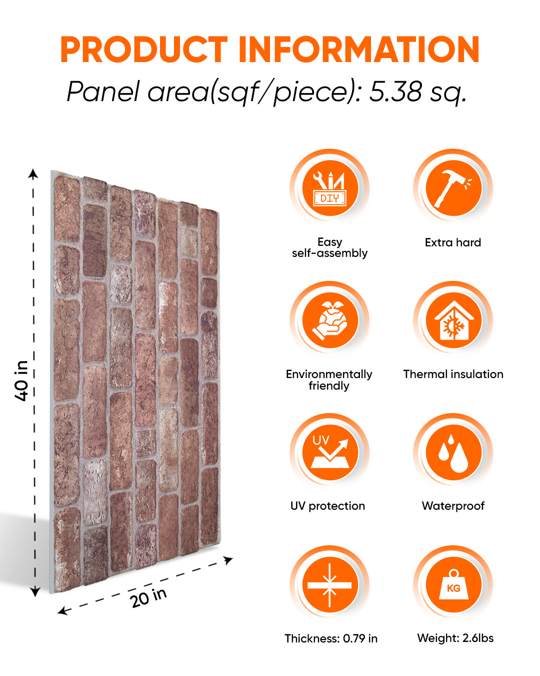 Old Castle Slim L-1907 3D Decorative Wall Panels