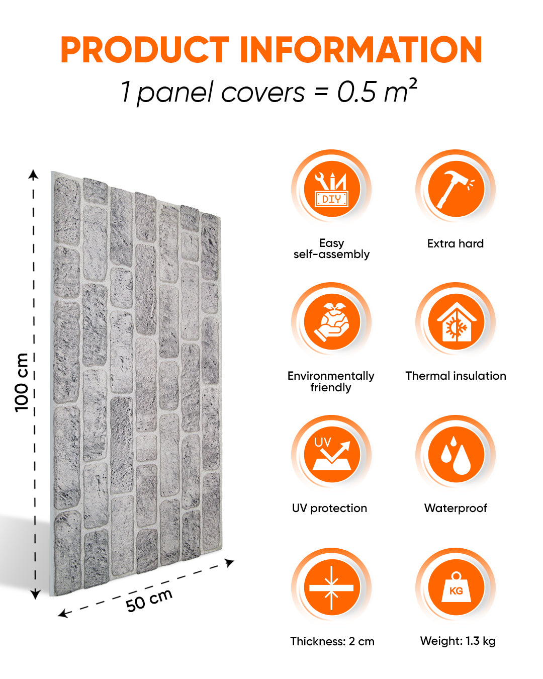 White Grey Slim L-1702 3D Decorative Wall Panels