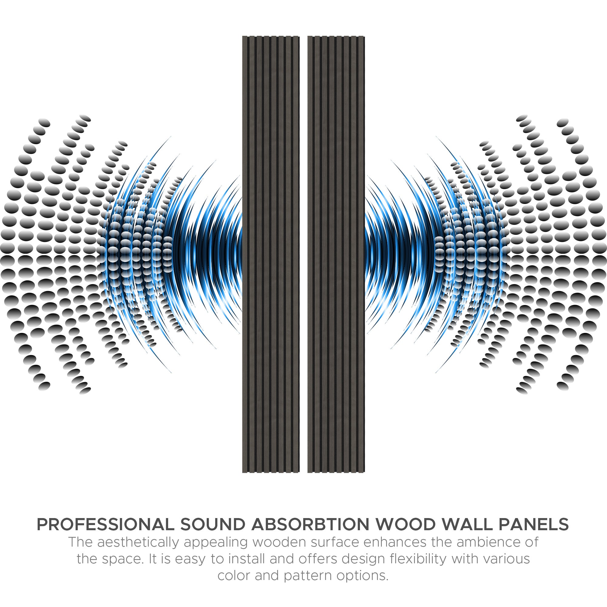 Black Leaf Harmony Wood-T74 Acoustic Wood Wall Panels
