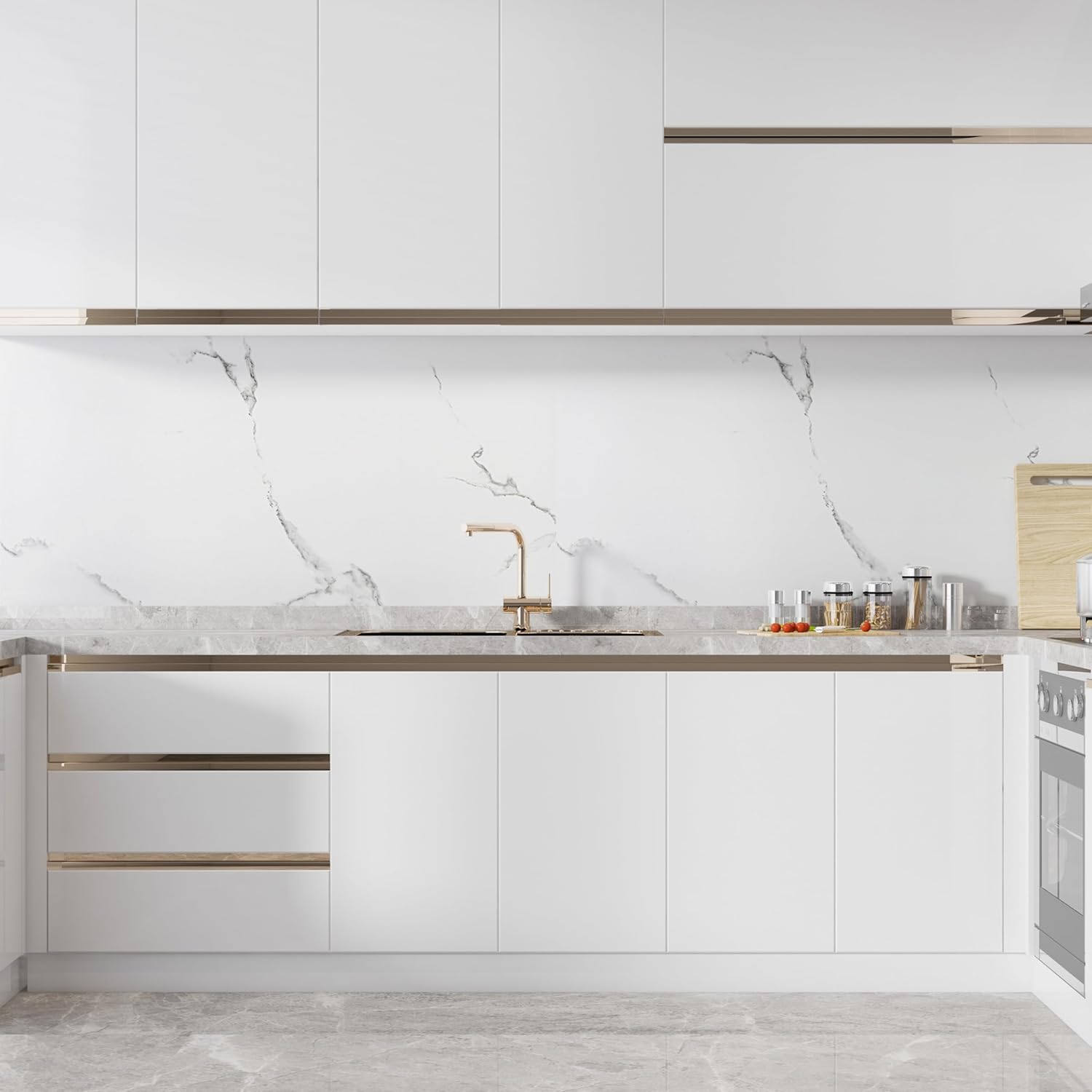 White Serenity Marble Look Wallpanels (24in x 48in)