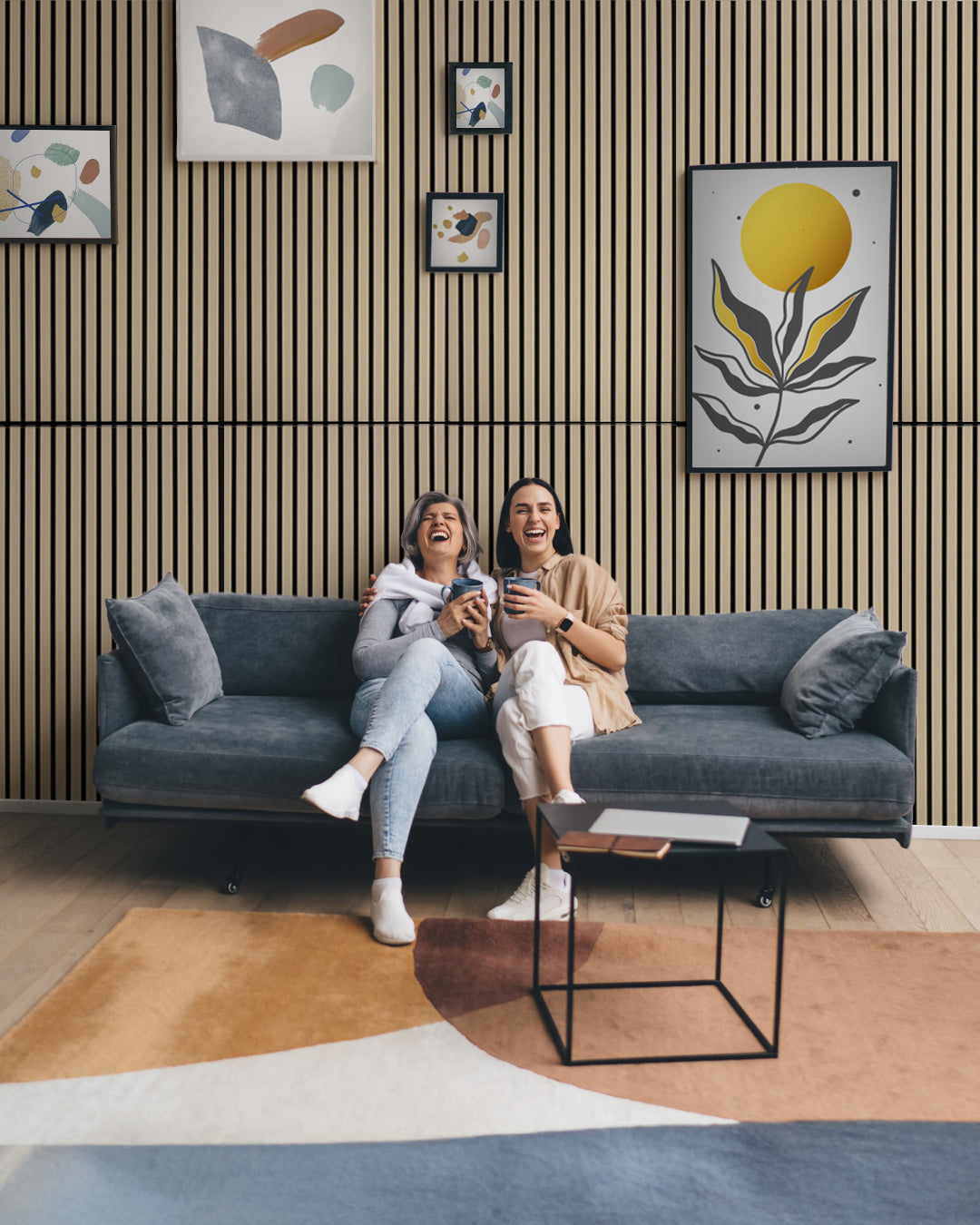 Acoustic Wood Wall Panel, Peel and Stick, 24inx48in – White