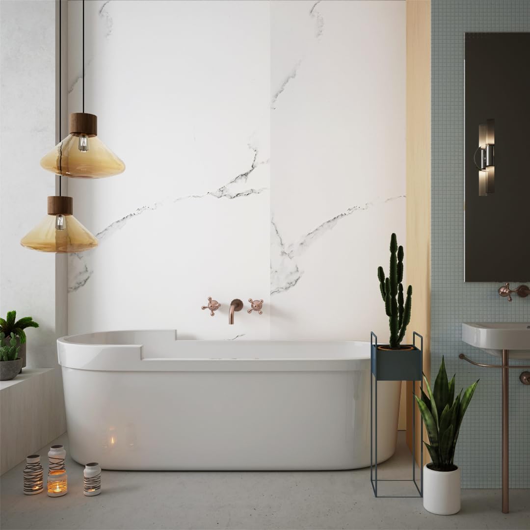 White Serenity Marble Look Wallpanels (24in x 48in)