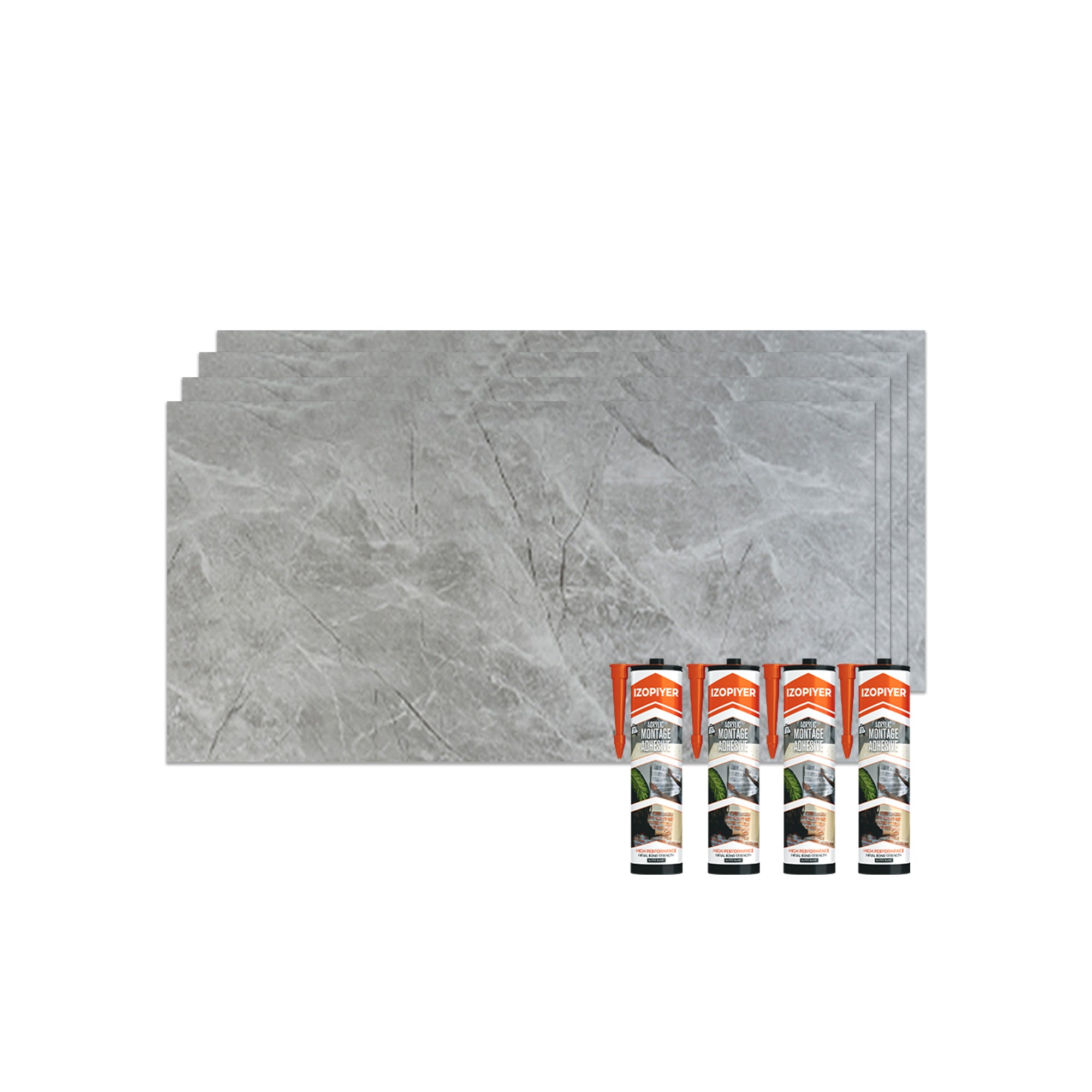Silver Mist | Marble Look Decorative Wall Panels (24"x48") | 4 Pieces  | Alternative to Bathroom & Kitchen Tiles, Shower Wall Panels, Kitchen Backsplash