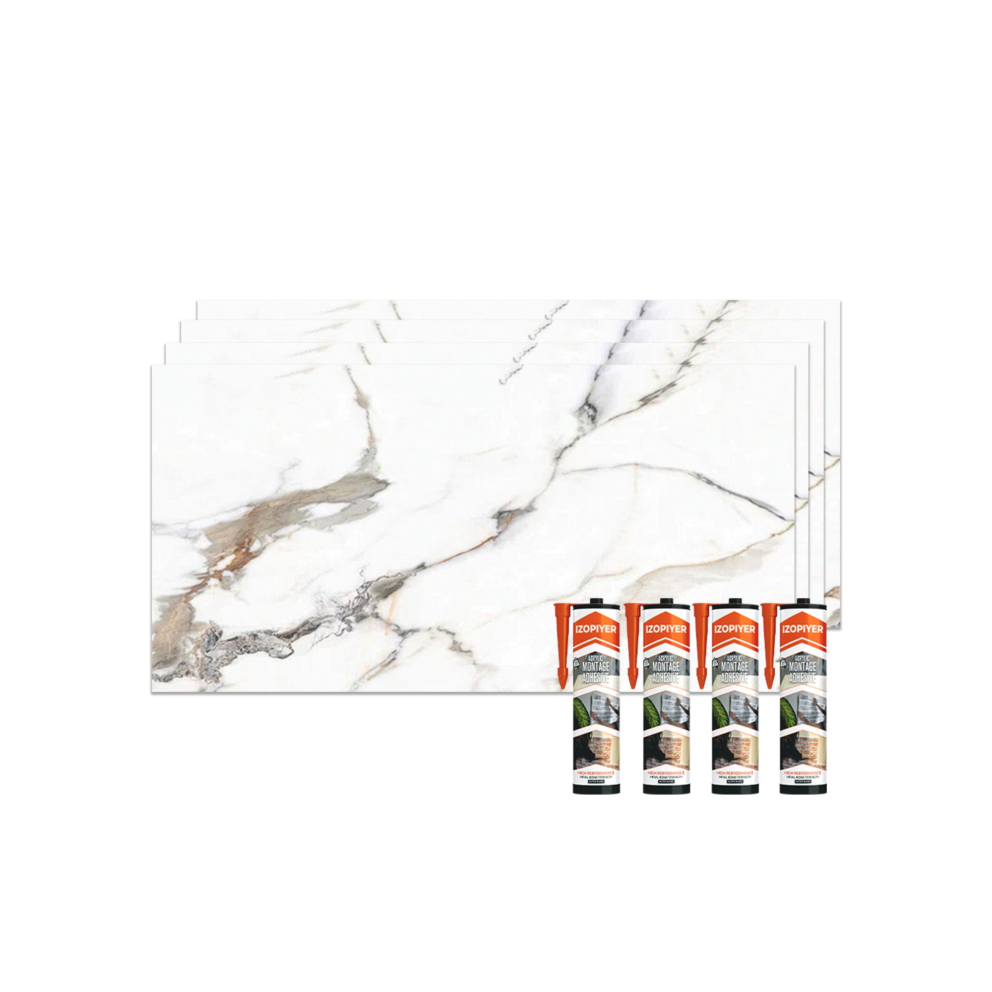 Garden of Eden | Marble Look Decorative Wall Panels (24"x48") | 4 Pieces | Alternative to Bathroom & Kitchen Tiles, Shower Wall Panels, Kitchen Backsplash