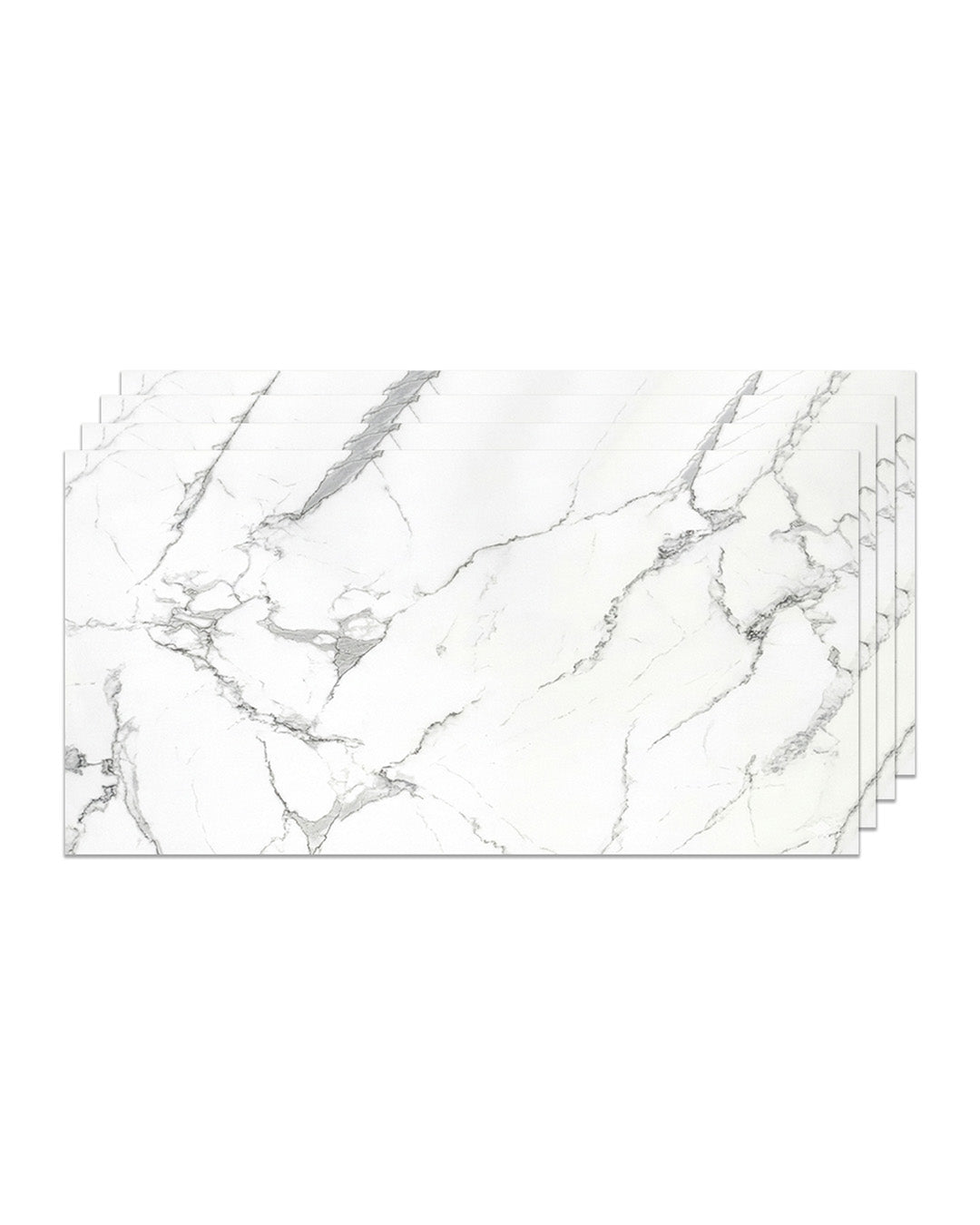 Carrara | Marble Look Decorative Wall Panels (24"x45") | 4 Pieces | Alternative to Bathroom & Kitchen Tiles, Shower Wall Panels, Kitchen Backsplash