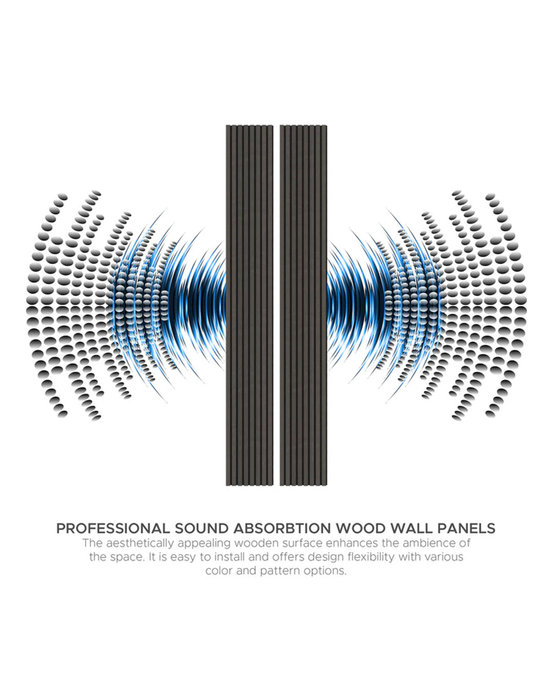 Black Leaf Harmony Wood-T74 Acoustic Wood Wall Panels