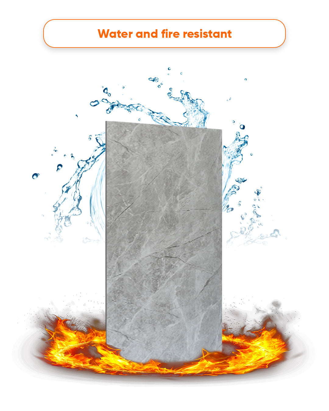 Silver Mist Marble Look Wallpanels (24in x 48in)