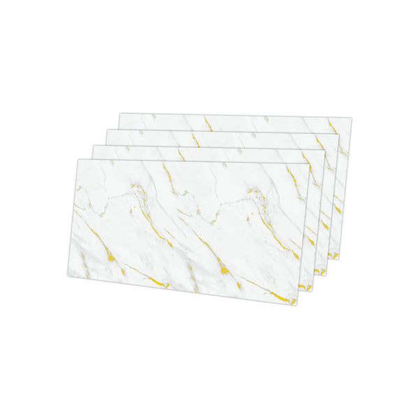 IZODEKOR Marble Effect Wall Cladding 4 Pieces 120x60cm Alternative to Bathroom Tiles Kitchen Wall Panels for Kitchen Bathroom Interior Wall Panels - Golden Harmony