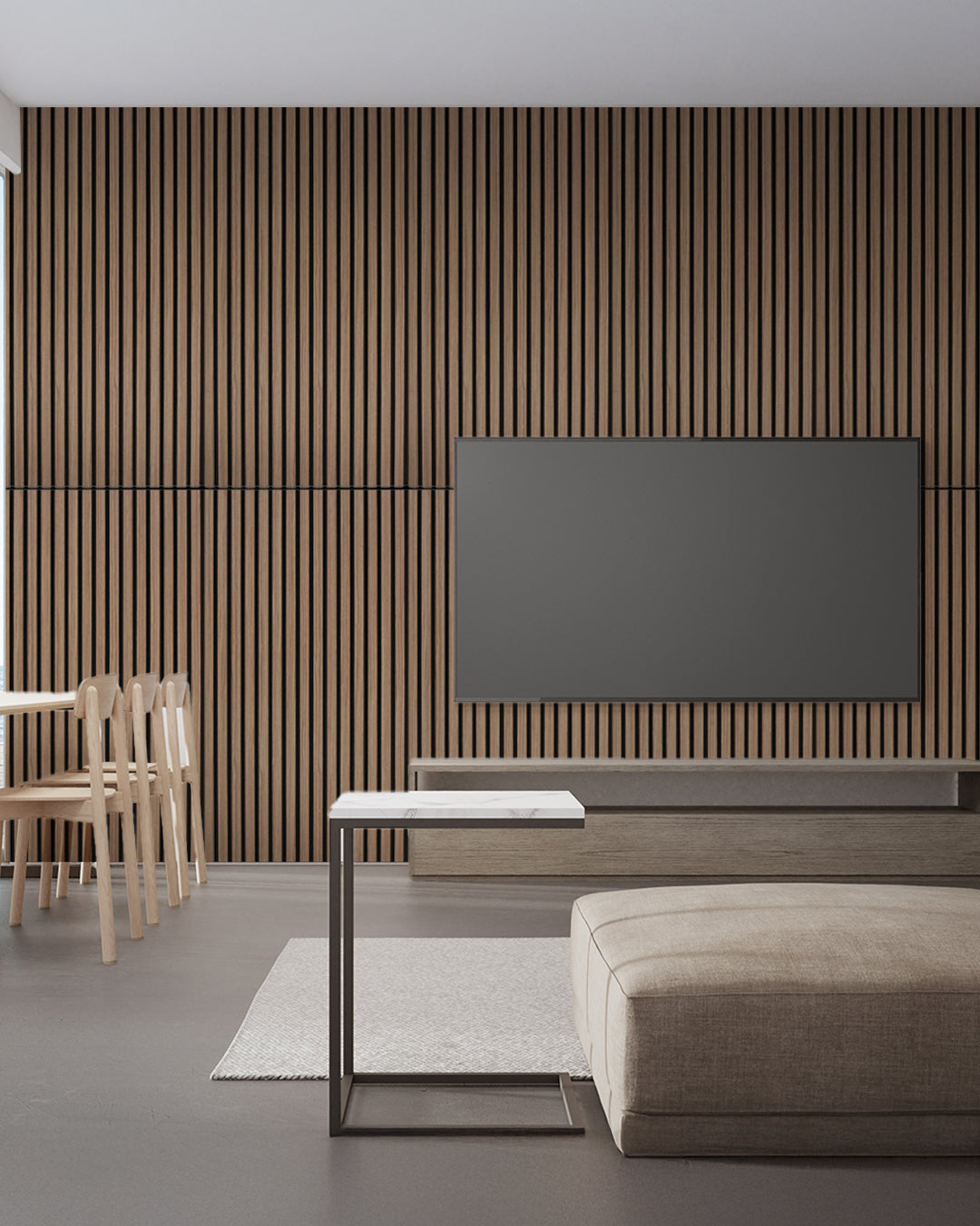 Acoustic Wood Wall Panel, Peel and Stick, 24inx48in – Dark