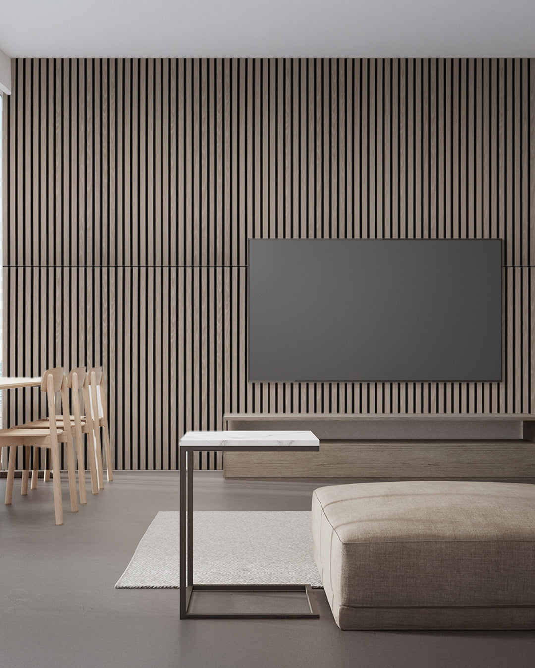 Acoustic Wood Wall Panel, Peel and Stick, 24inx48in – Light