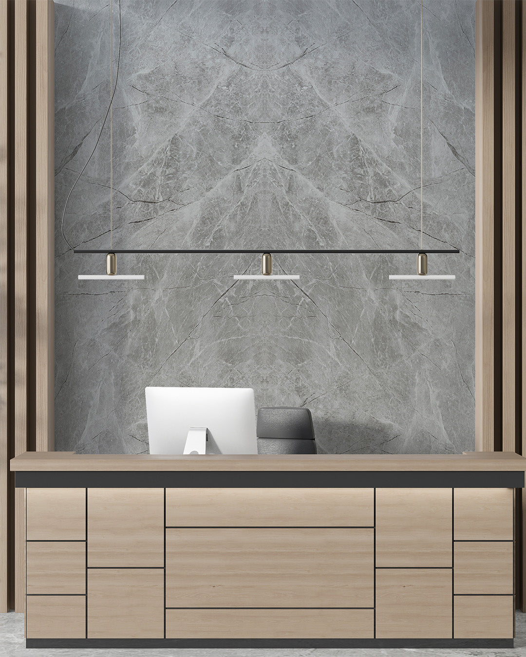 Silver Mist Marble Look Wallpanels (24in x 48in)