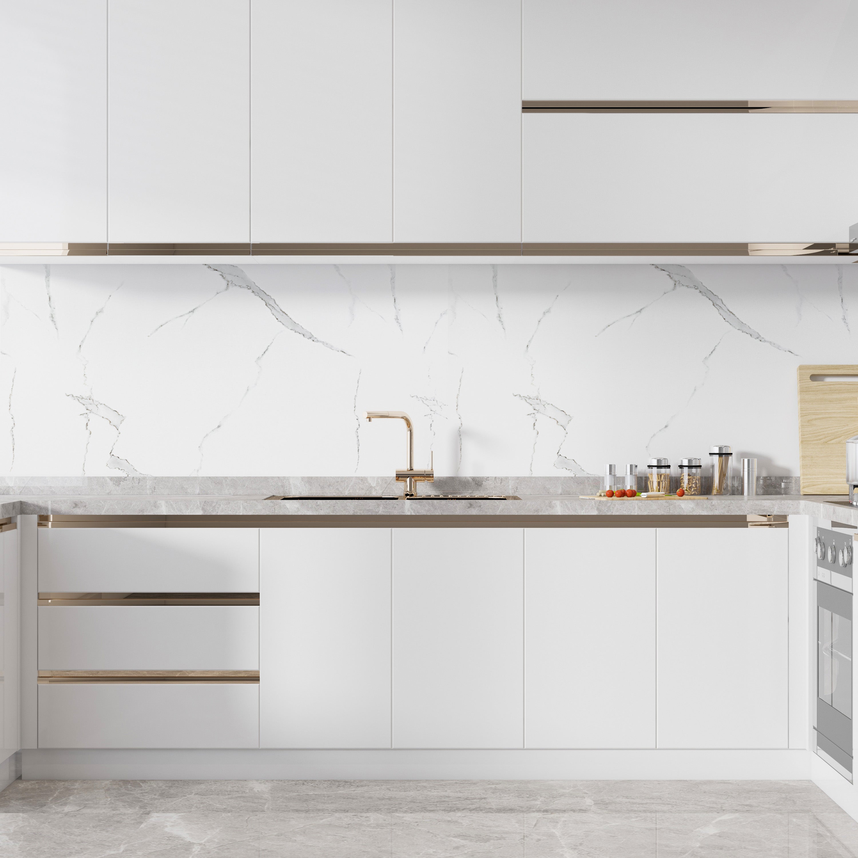 Ivory Cloud Big Marble Look Wallpanels (96in x48in)