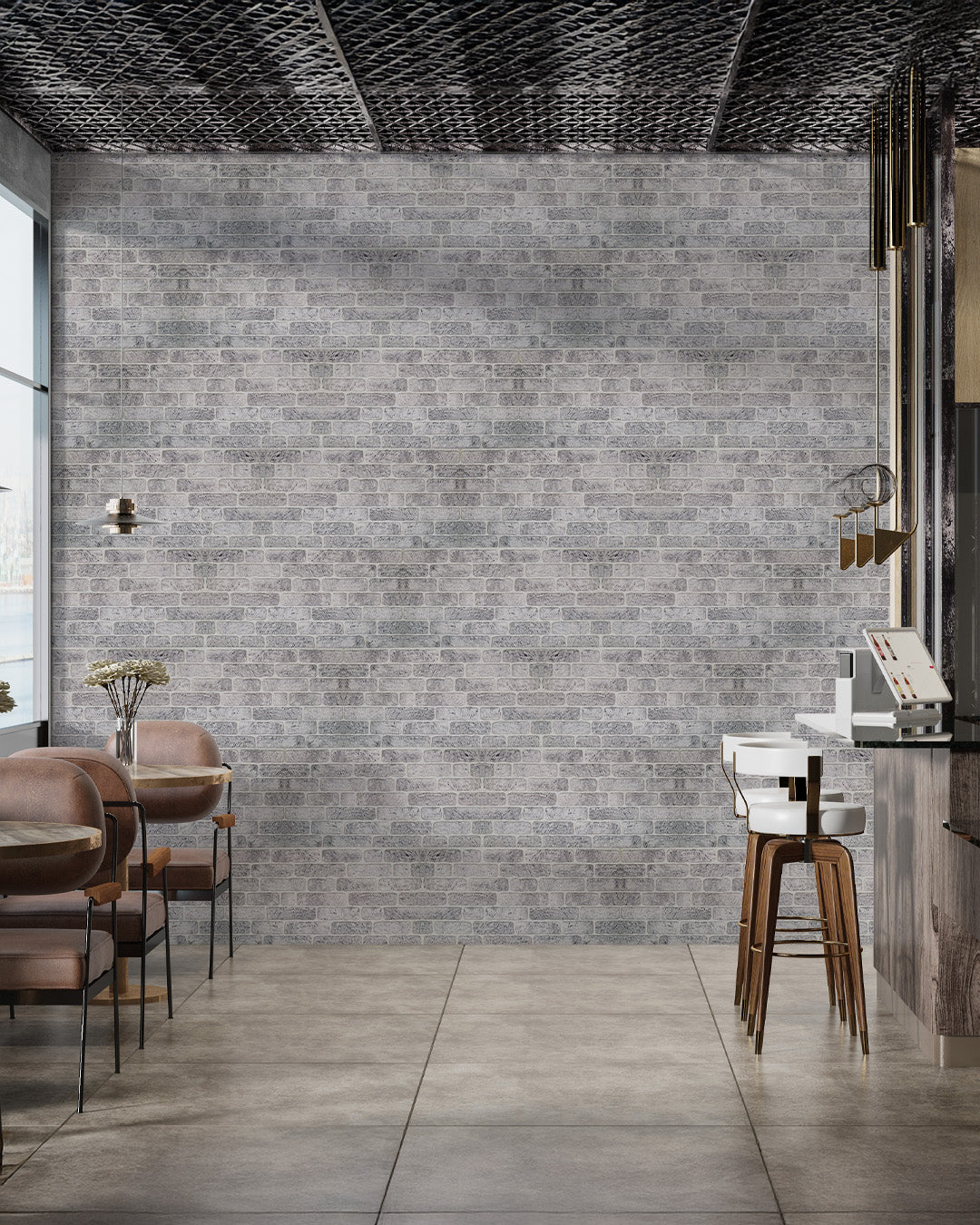 White Grey Slim L-1702 3D Decorative Wall Panels