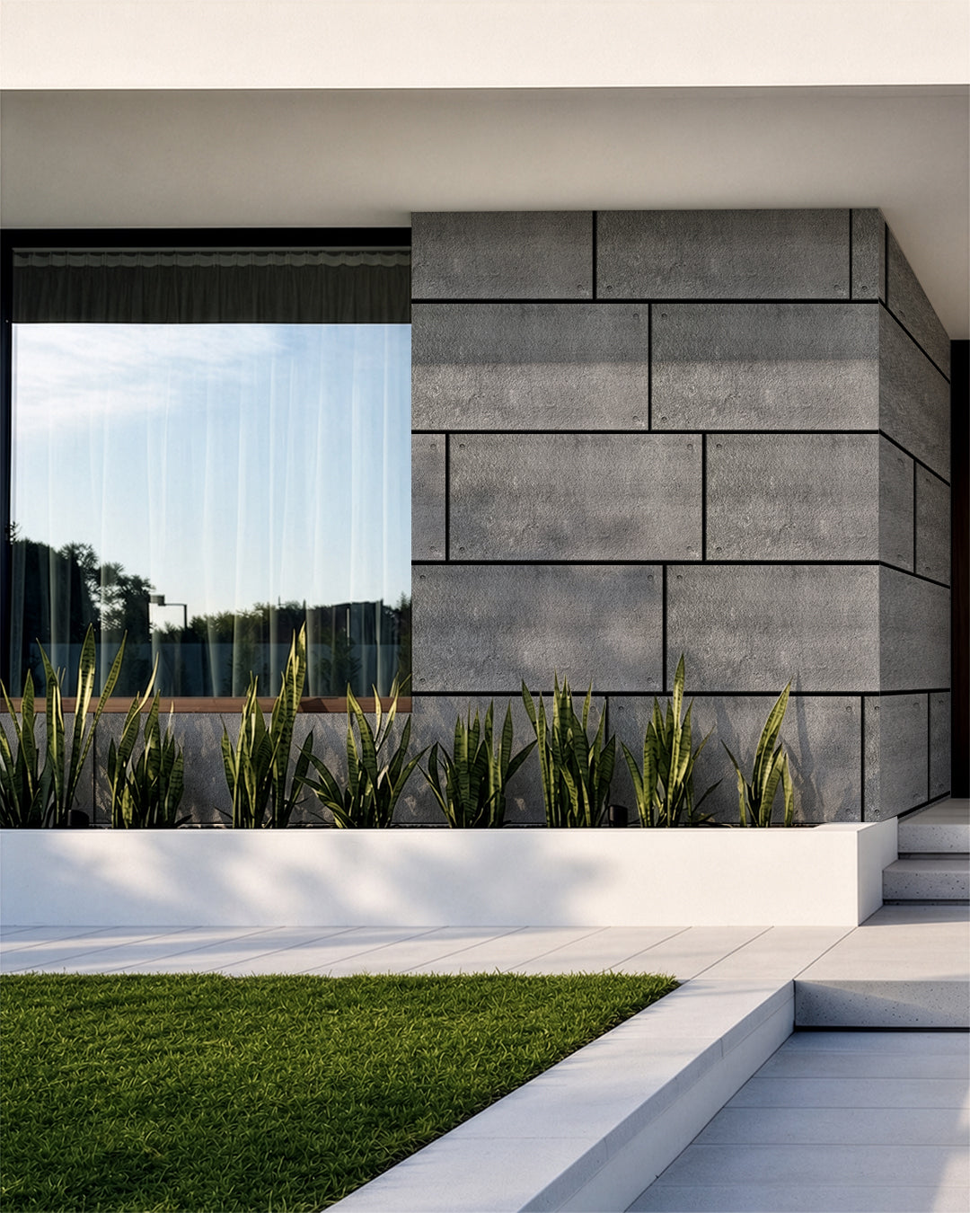 Dark Concrete AT-17 | 3D Concrete Effect Decorative Wall Panels, 20x40in | 3/10/20 Panel Options
