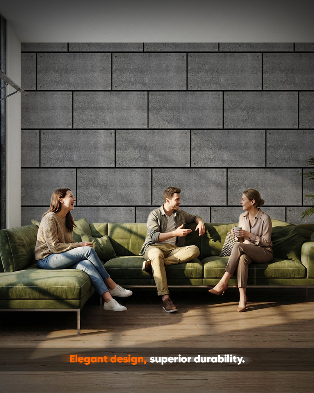 Dark Concrete AT-17 | 3D Concrete Effect Decorative Wall Panels, 20x40in | 3/10/20 Panel Options
