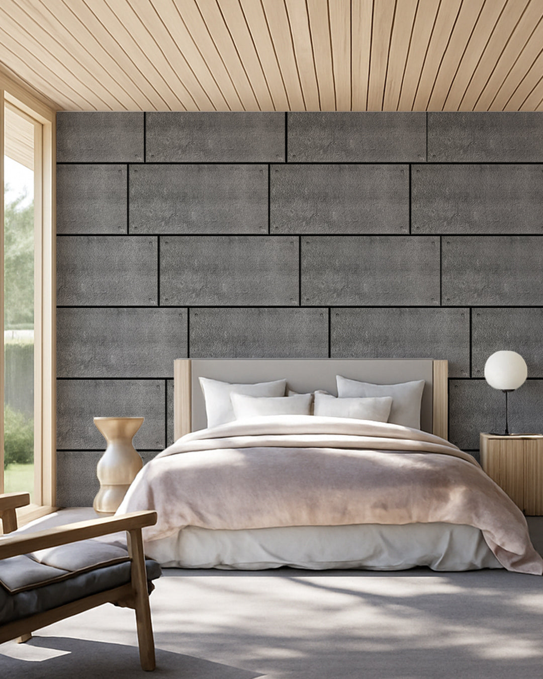 Dark Concrete AT-17 | 3D Concrete Effect Decorative Wall Panels, 20x40in | 3/10/20 Panel Options