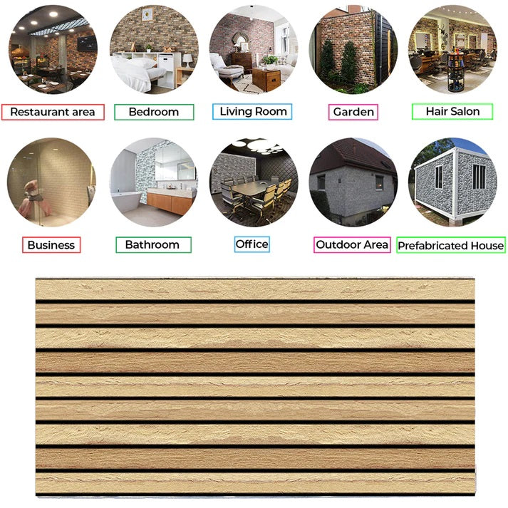 Silent Faux Wood AL-205 3D Acoustic Wall Panels (3 Pieces)