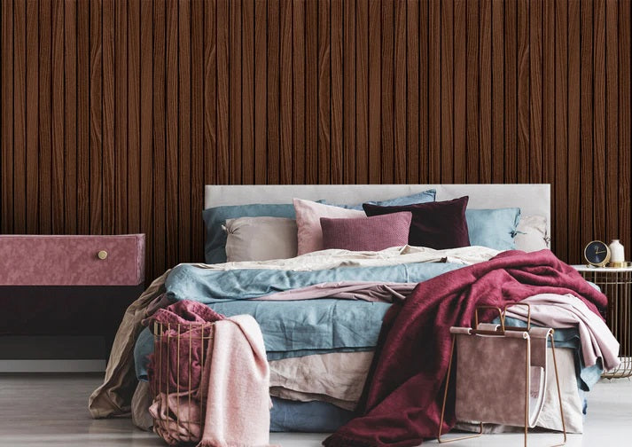 Library Faux Wood AL-208 3D Acoustic Wall Panels (3 Pieces)