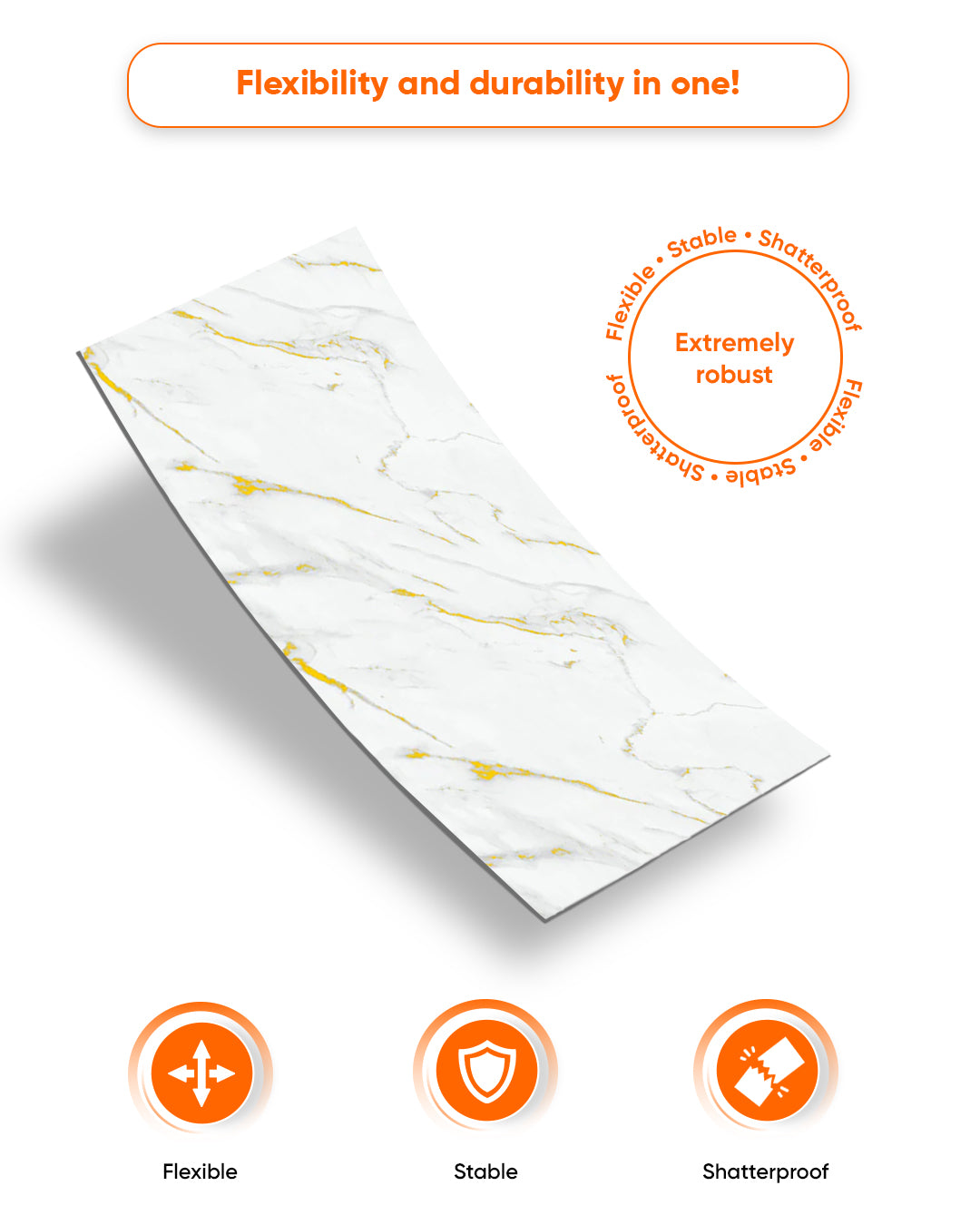 Golden Harmony | Marble Look Decorative Wall Panels (24"x48") | 4 Pieces | Alternative to Bathroom & Kitchen Tiles, Shower Wall Panels, Kitchen Backsplash