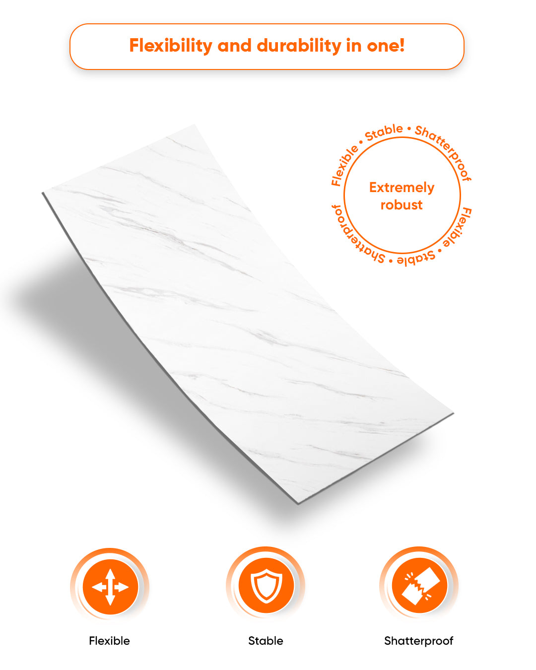 Ice Berg Grey | Marble Look Decorative Wall Panels (24"x45") | 4 Pieces | Alternative to Bathroom & Kitchen Tiles, Shower Wall Panels, Kitchen Backsplash