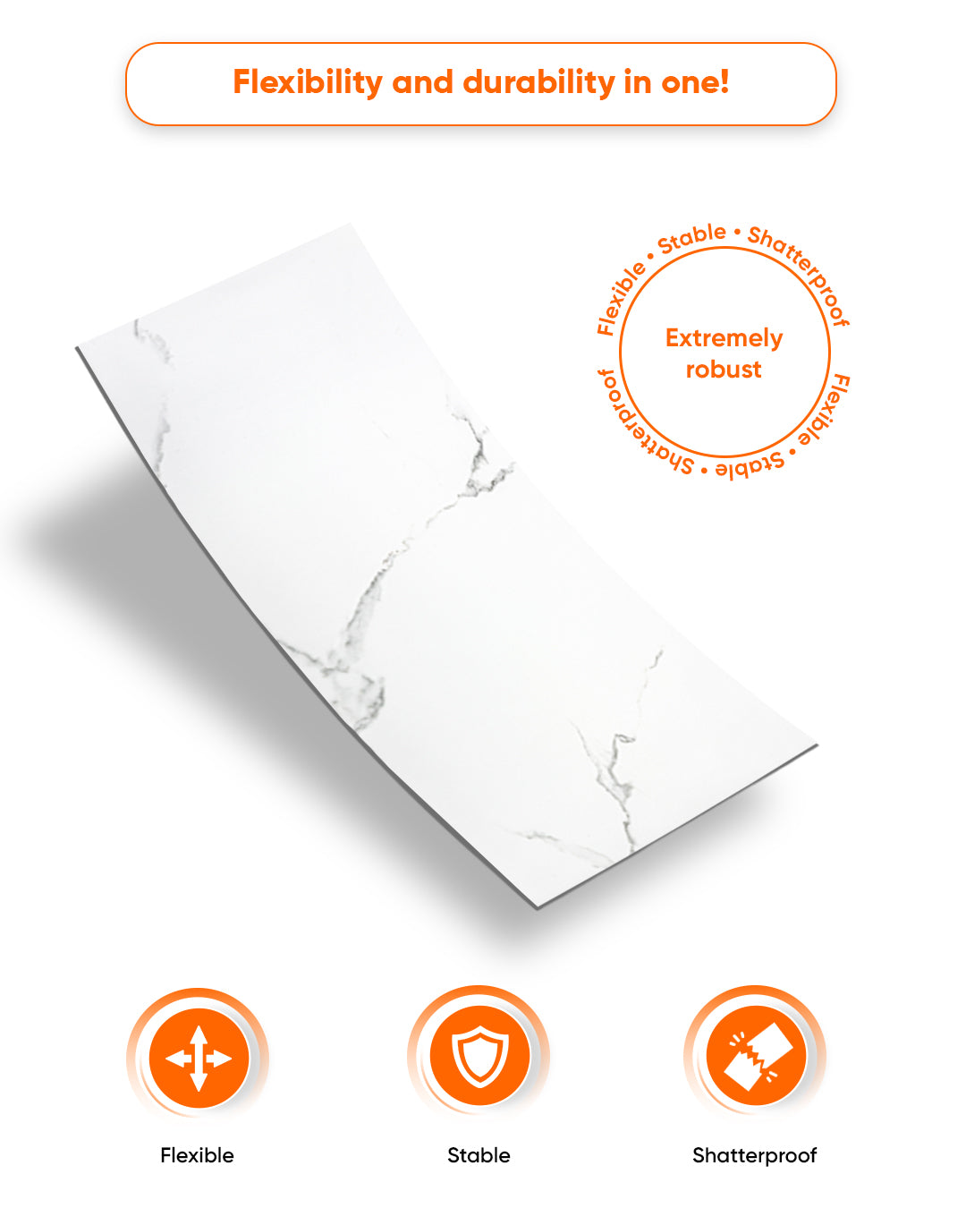 White Serenity | Marble Look Decorative Wall Panels (24"x48") | 4 Pieces | Alternative to Bathroom & Kitchen Tiles, Shower Wall Panels, Kitchen Backsplash