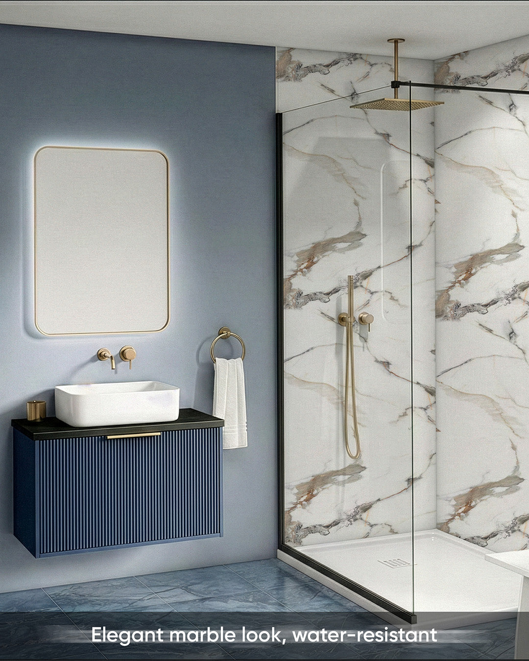 Garden of Eden | Marble Look Decorative Wall Panels (24"x48") | 4 Pieces | Alternative to Bathroom & Kitchen Tiles, Shower Wall Panels, Kitchen Backsplash