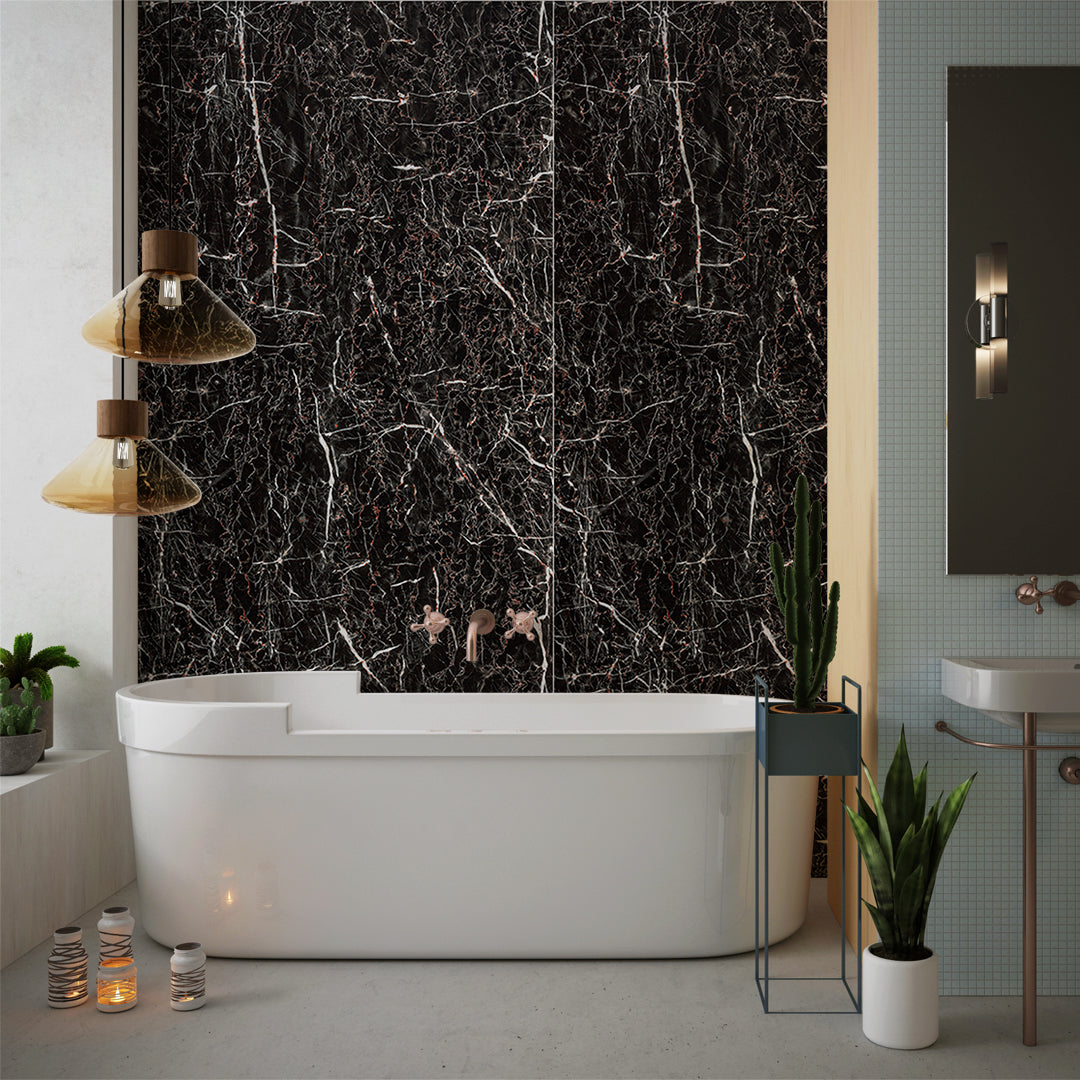 Crimson Vein Big Marble Look Wallpanels (96in x48in)